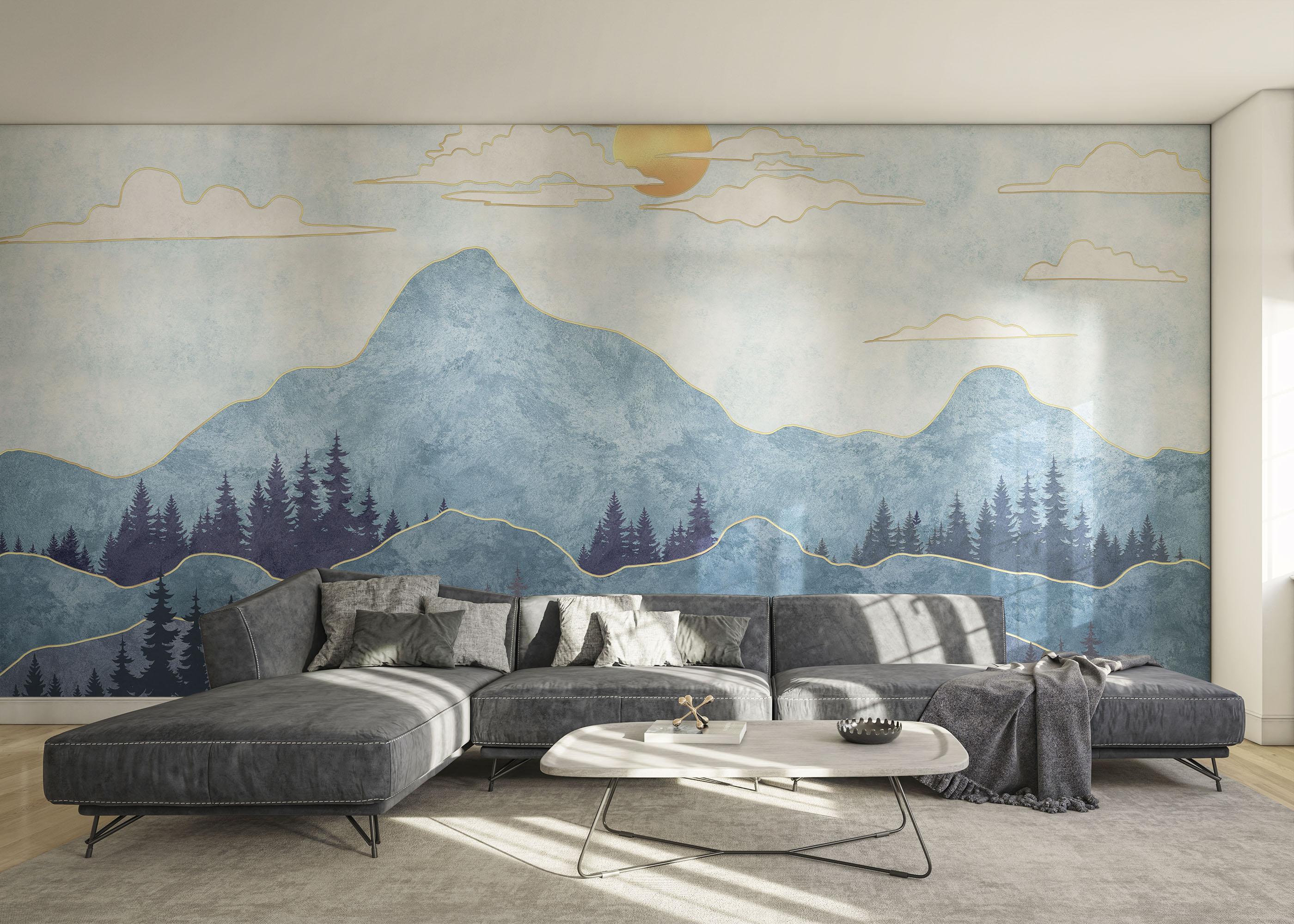 Fototapeta Blue Landscape mockup 0