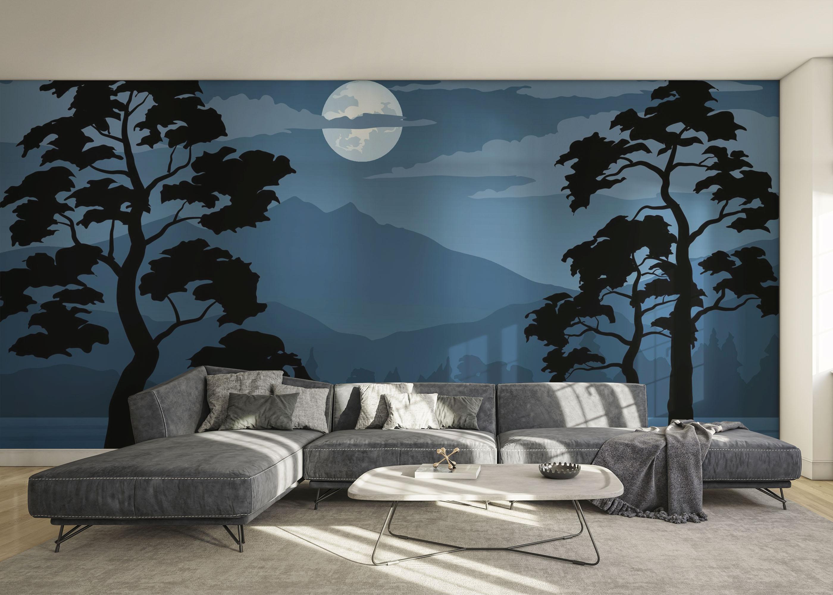 Fototapeta Blue Moonlight Night mockup 0
