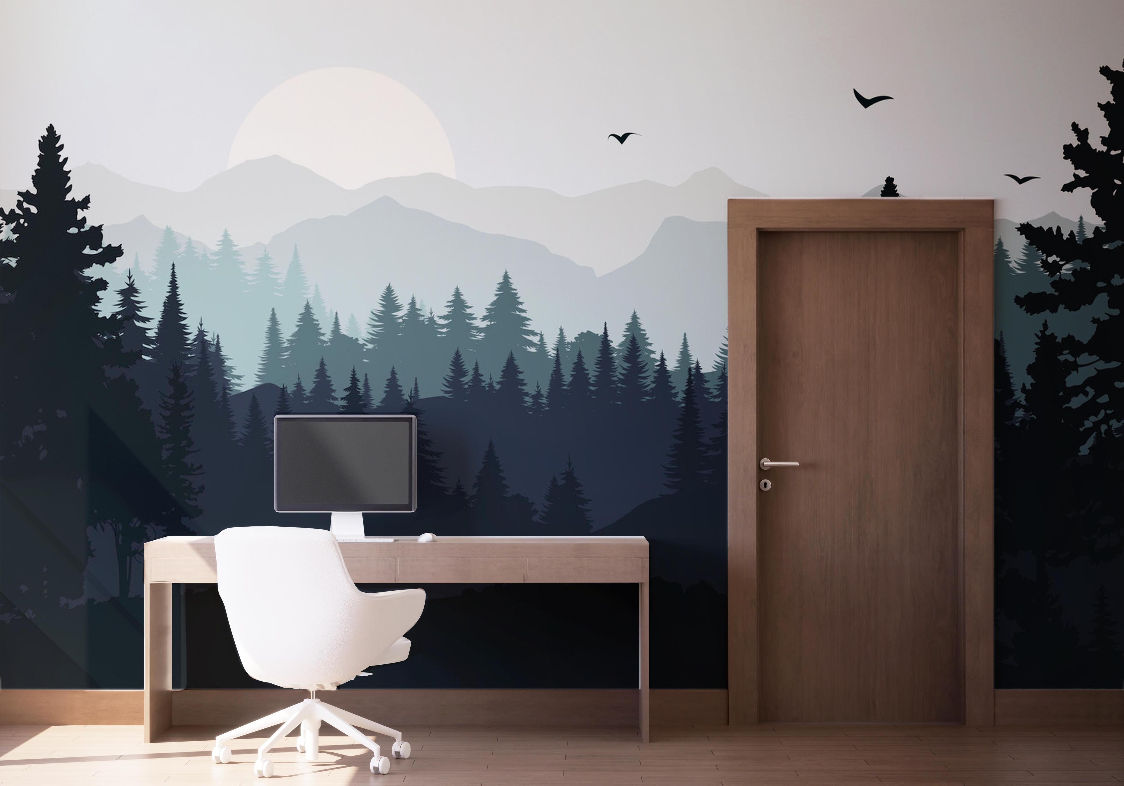 Fototapeta Blue Forest Mountain mockup 1