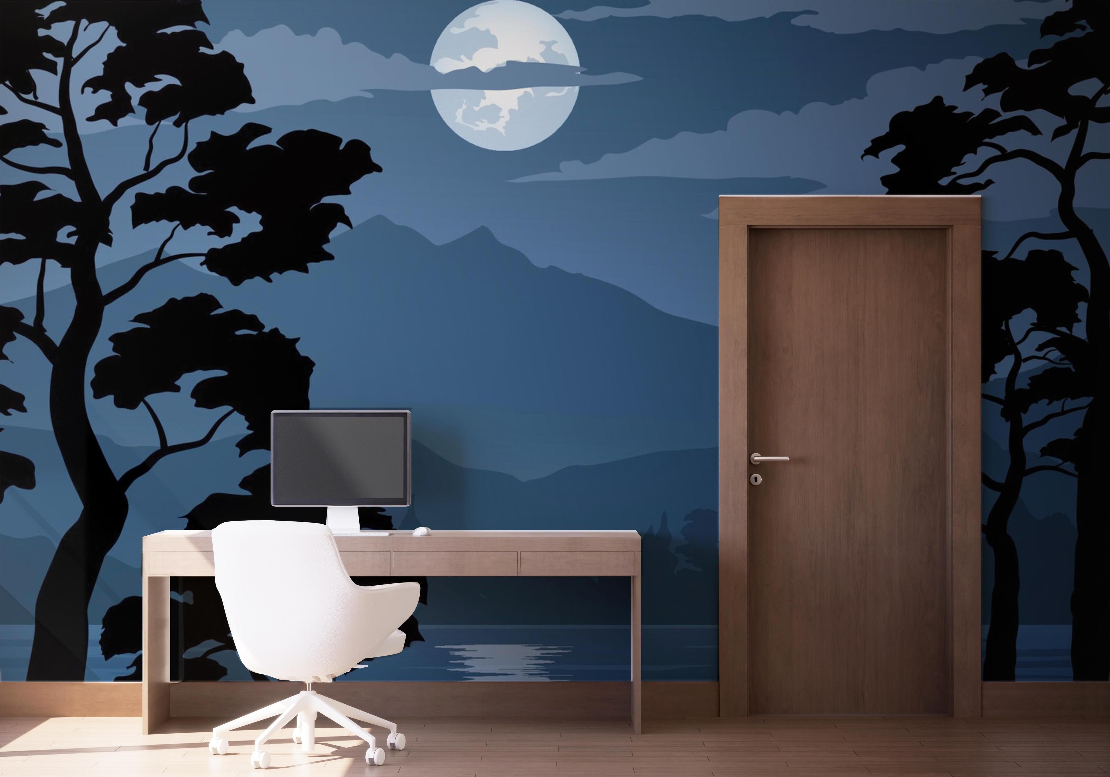 Fototapeta Blue Moonlight Night mockup 1