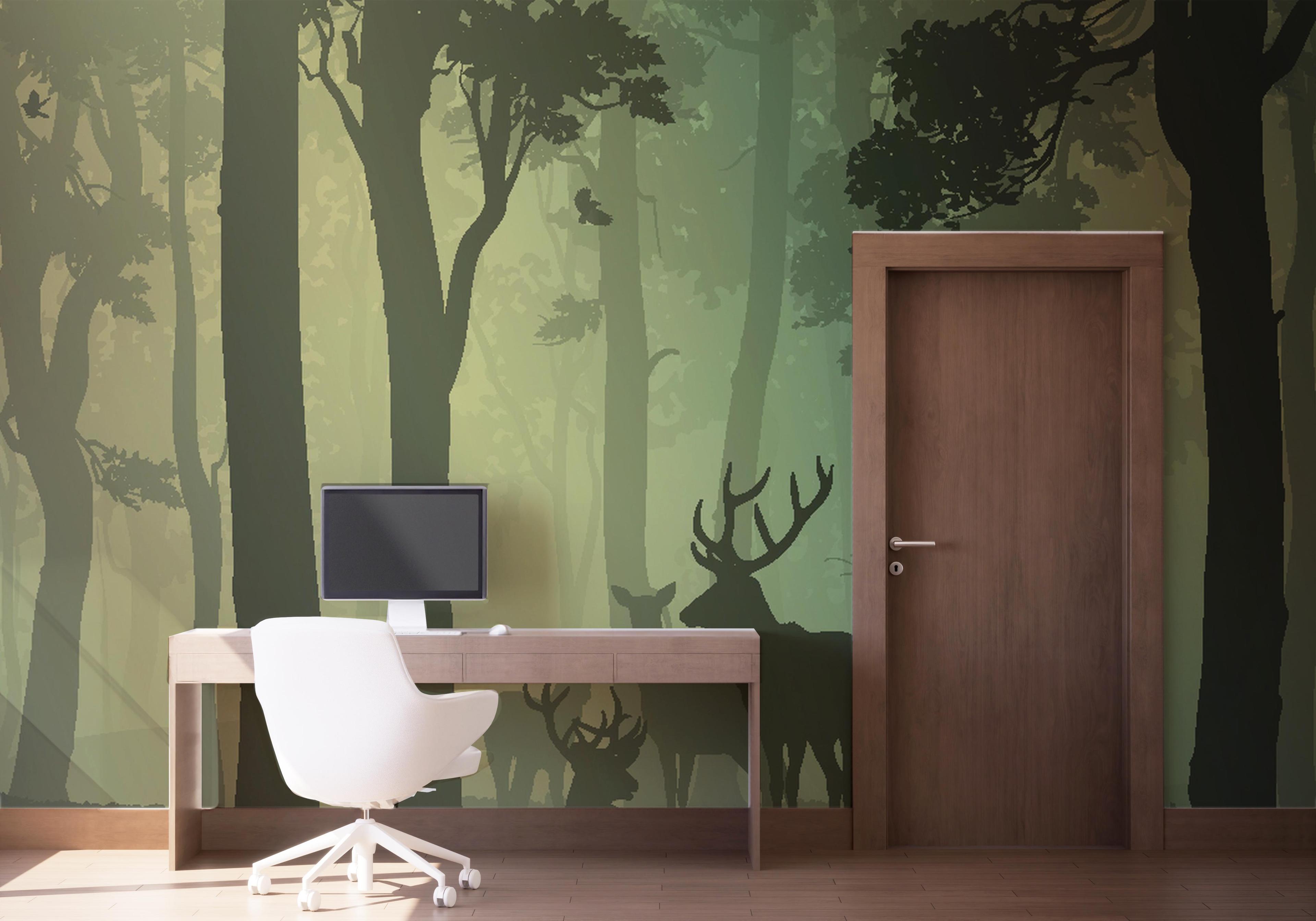 Fototapeta Green Forest Deer mockup 1