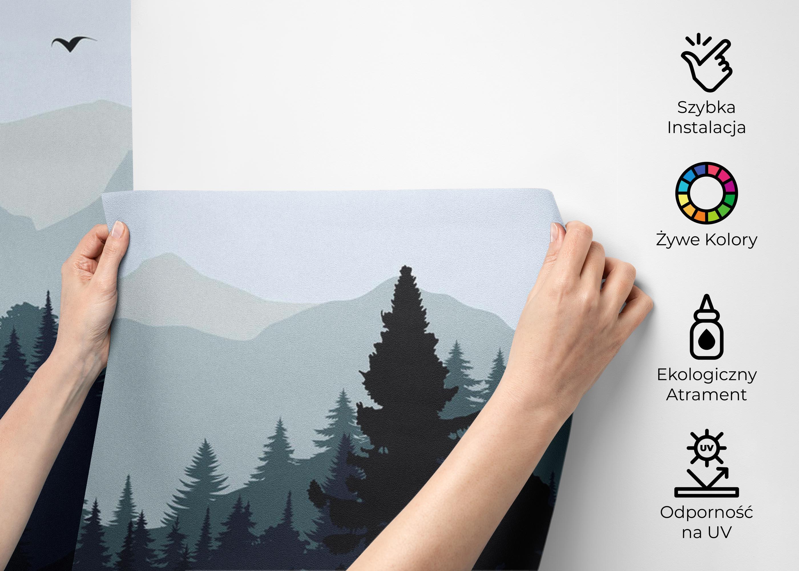 Fototapeta Blue Forest Mountain mockup 2