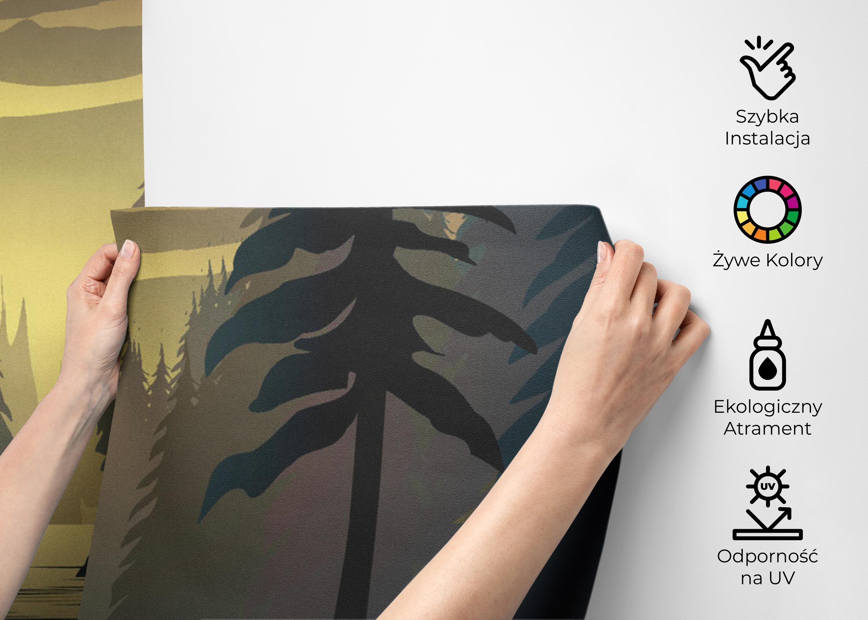 Fototapeta Forest Sunrise River mockup 2