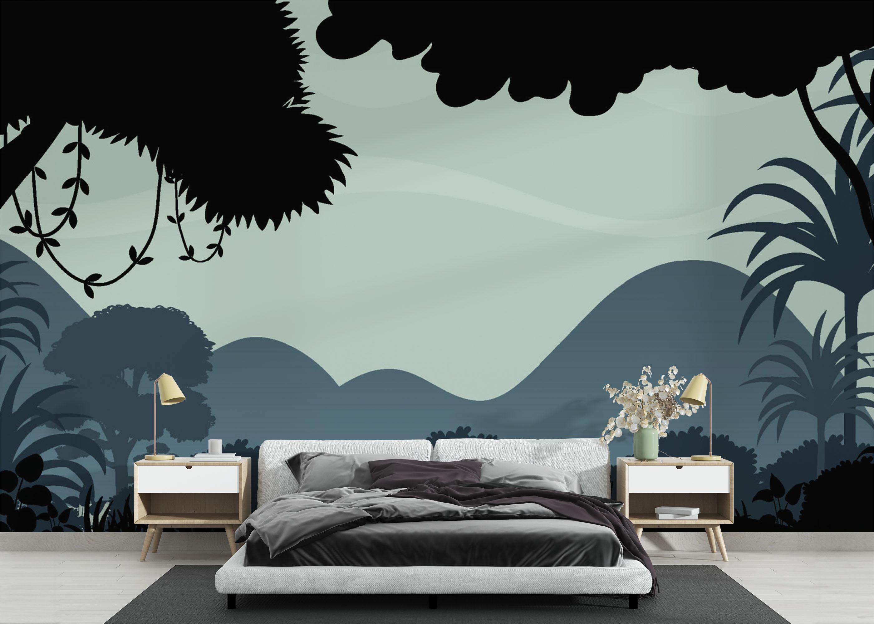 Fototapeta Black Blue Forest mockup 3