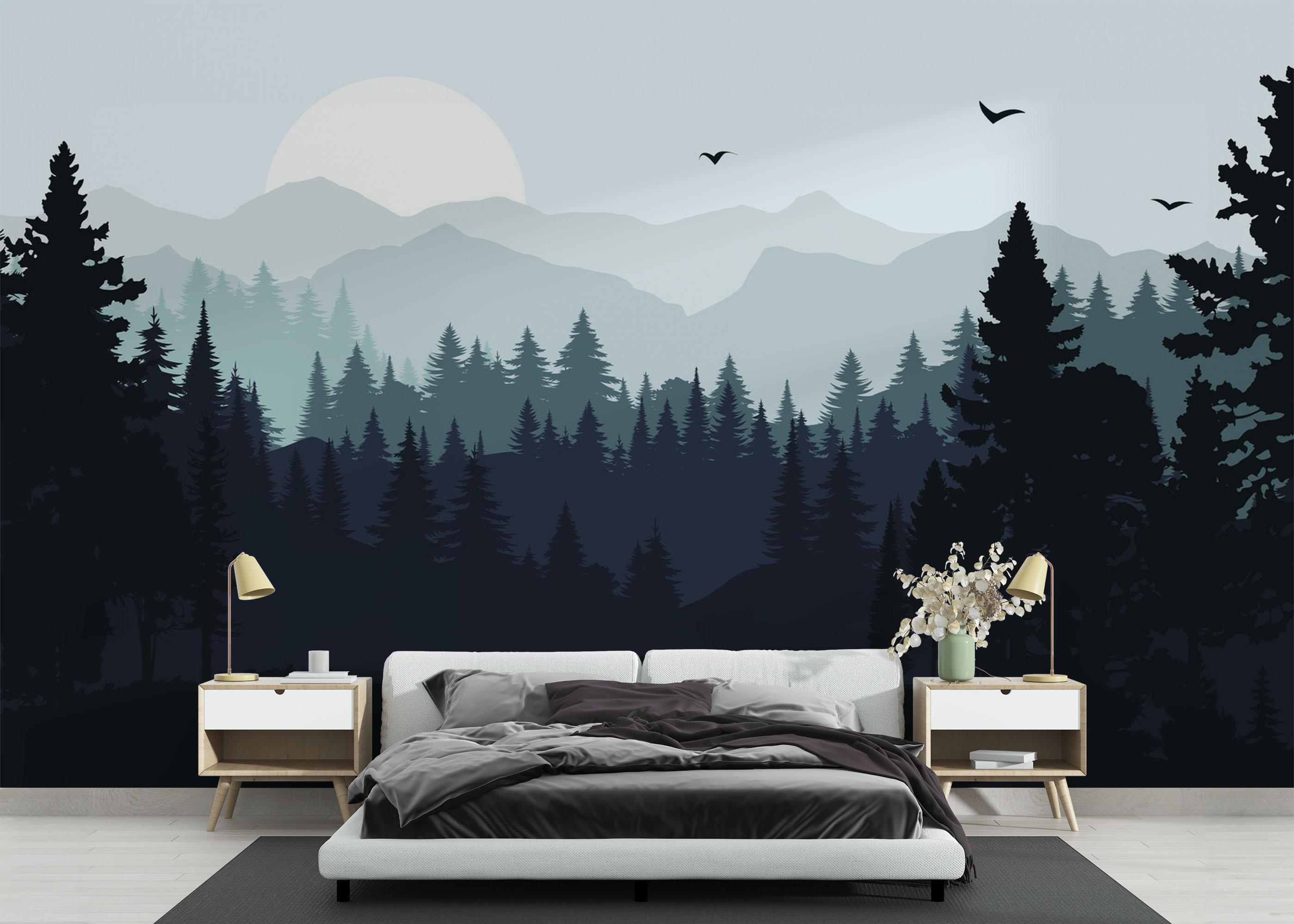 Fototapeta Blue Forest Mountain mockup 3