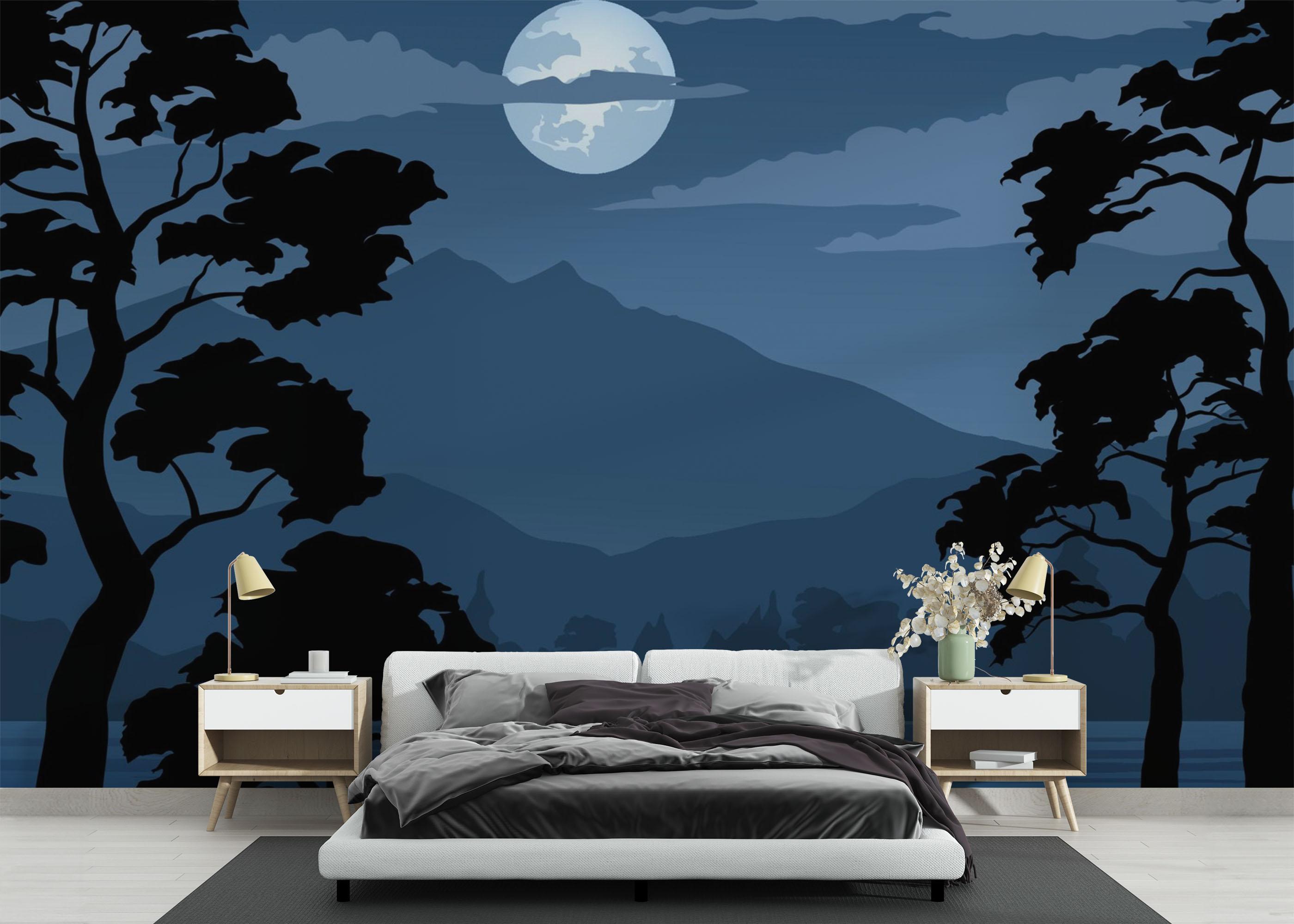 Fototapeta Blue Moonlight Night mockup 3
