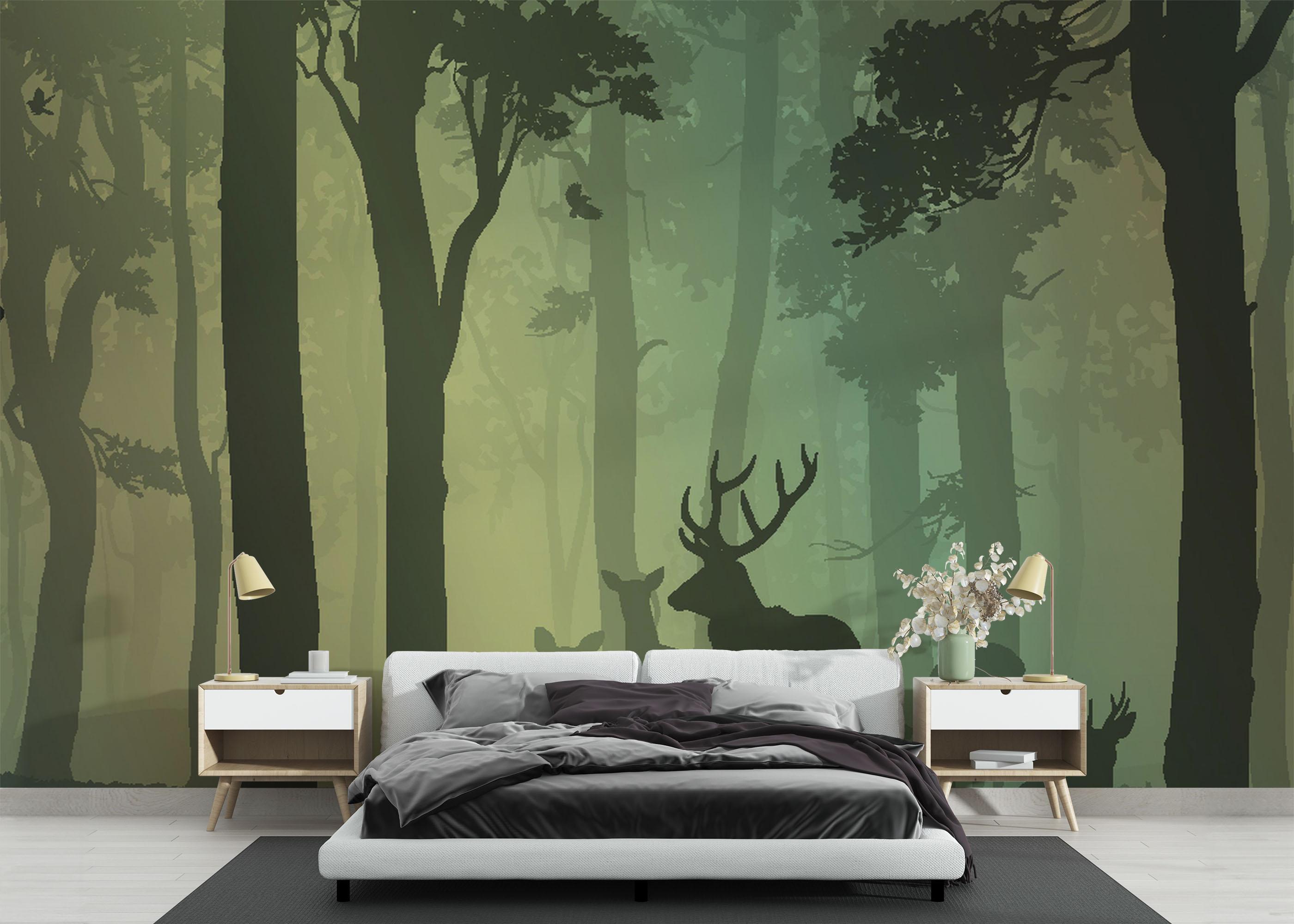 Fototapeta Green Forest Deer mockup 3