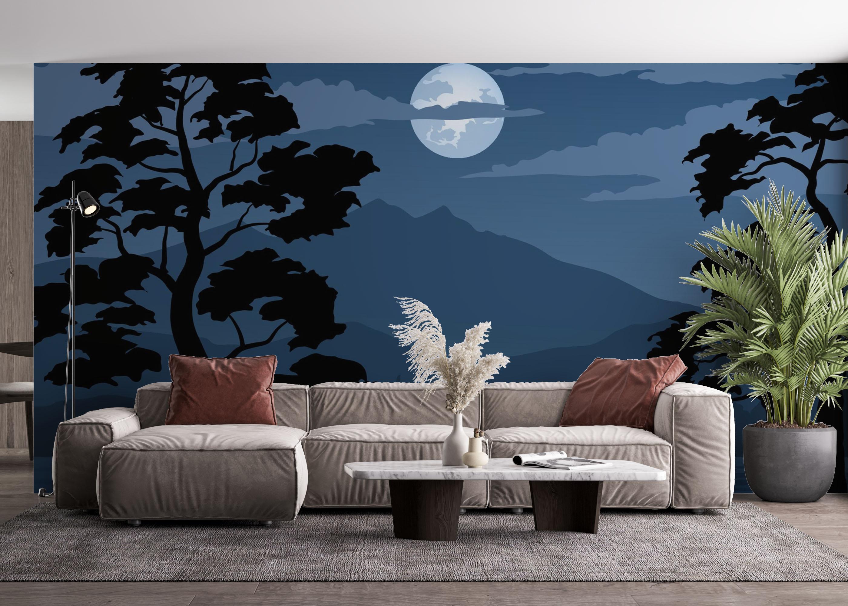 Fototapeta Blue Moonlight Night mockup 4