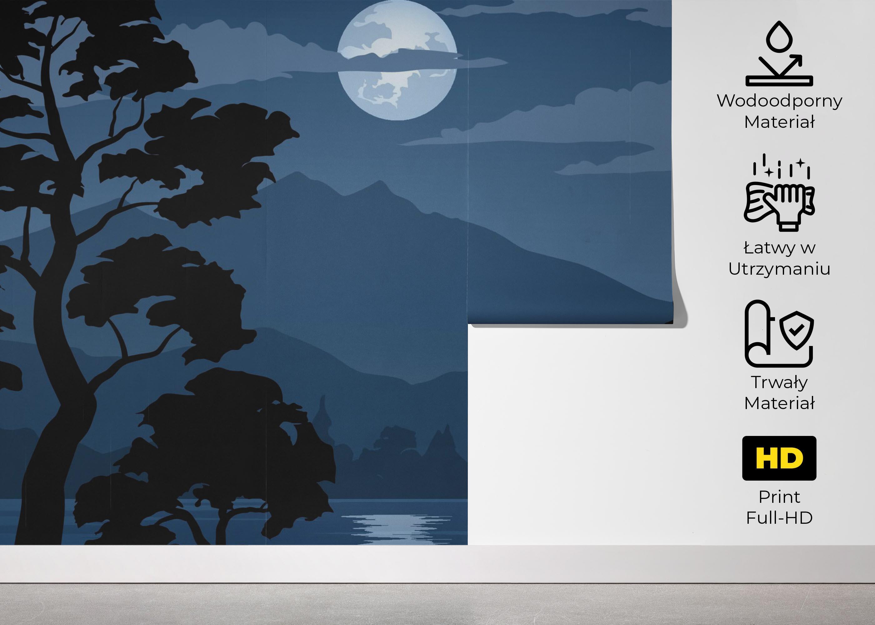 Fototapeta Blue Moonlight Night mockup 5