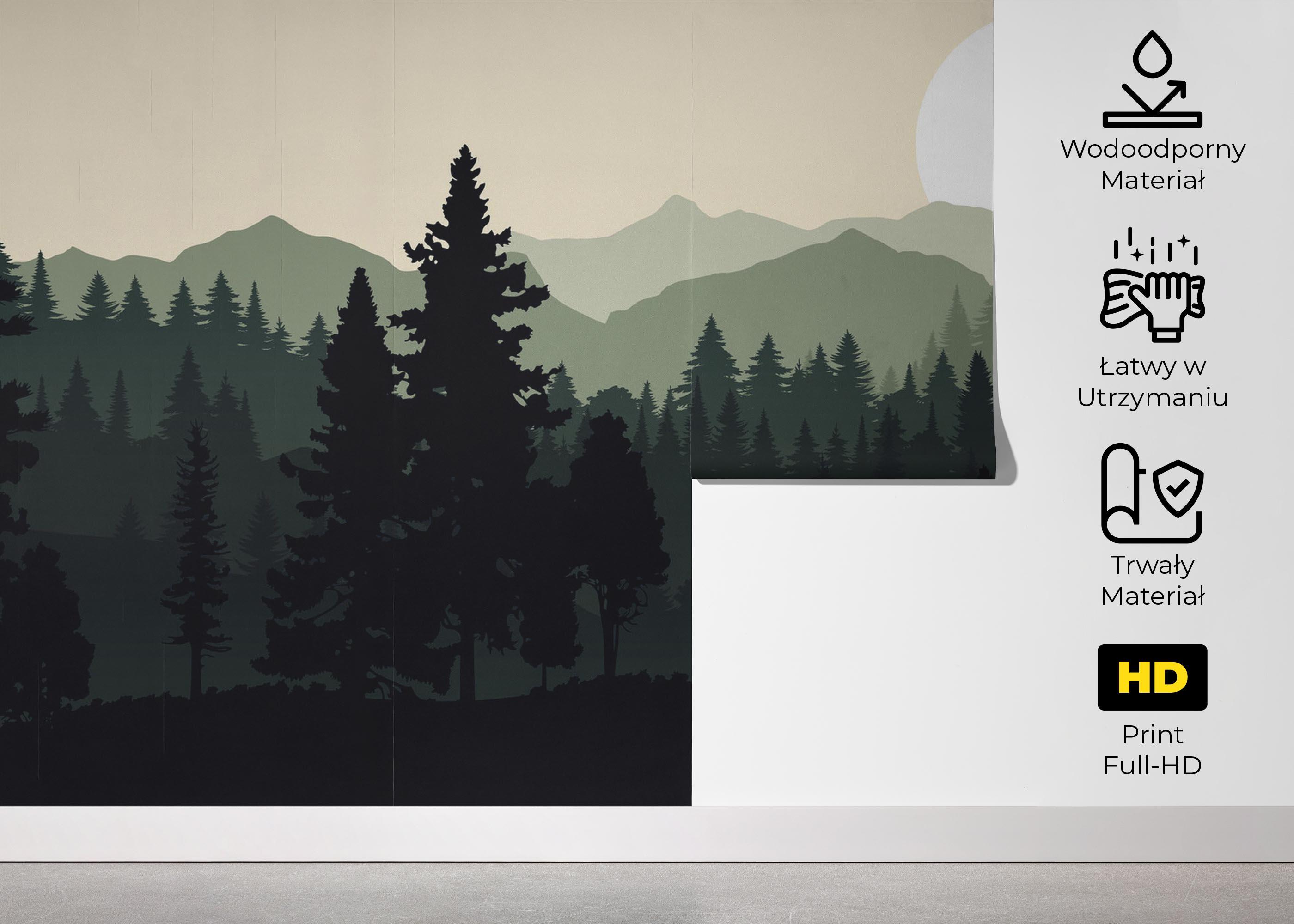 Fototapeta Forest Green Mountain mockup 5