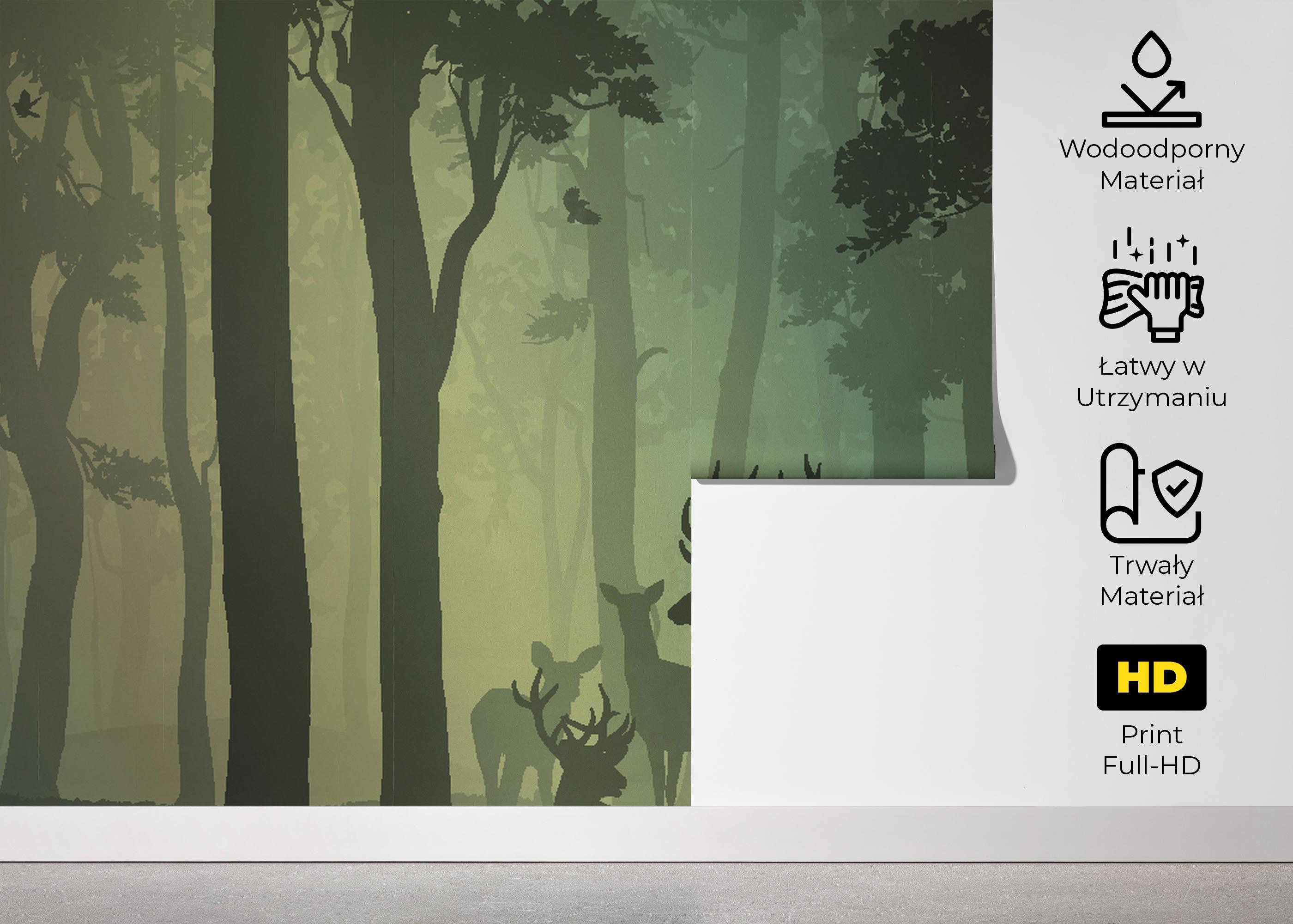 Fototapeta Green Forest Deer mockup 5