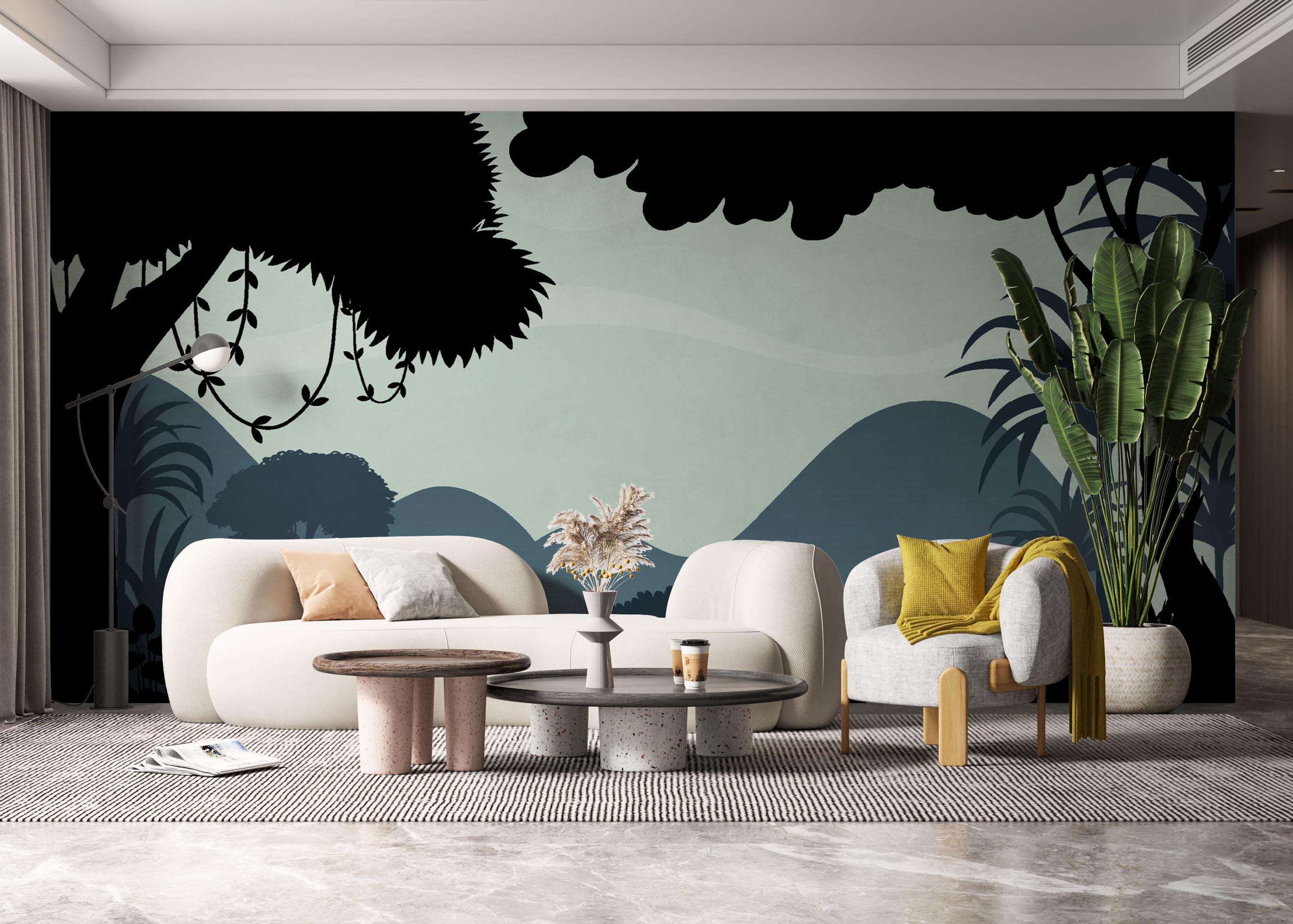 Fototapeta Black Blue Forest mockup 6