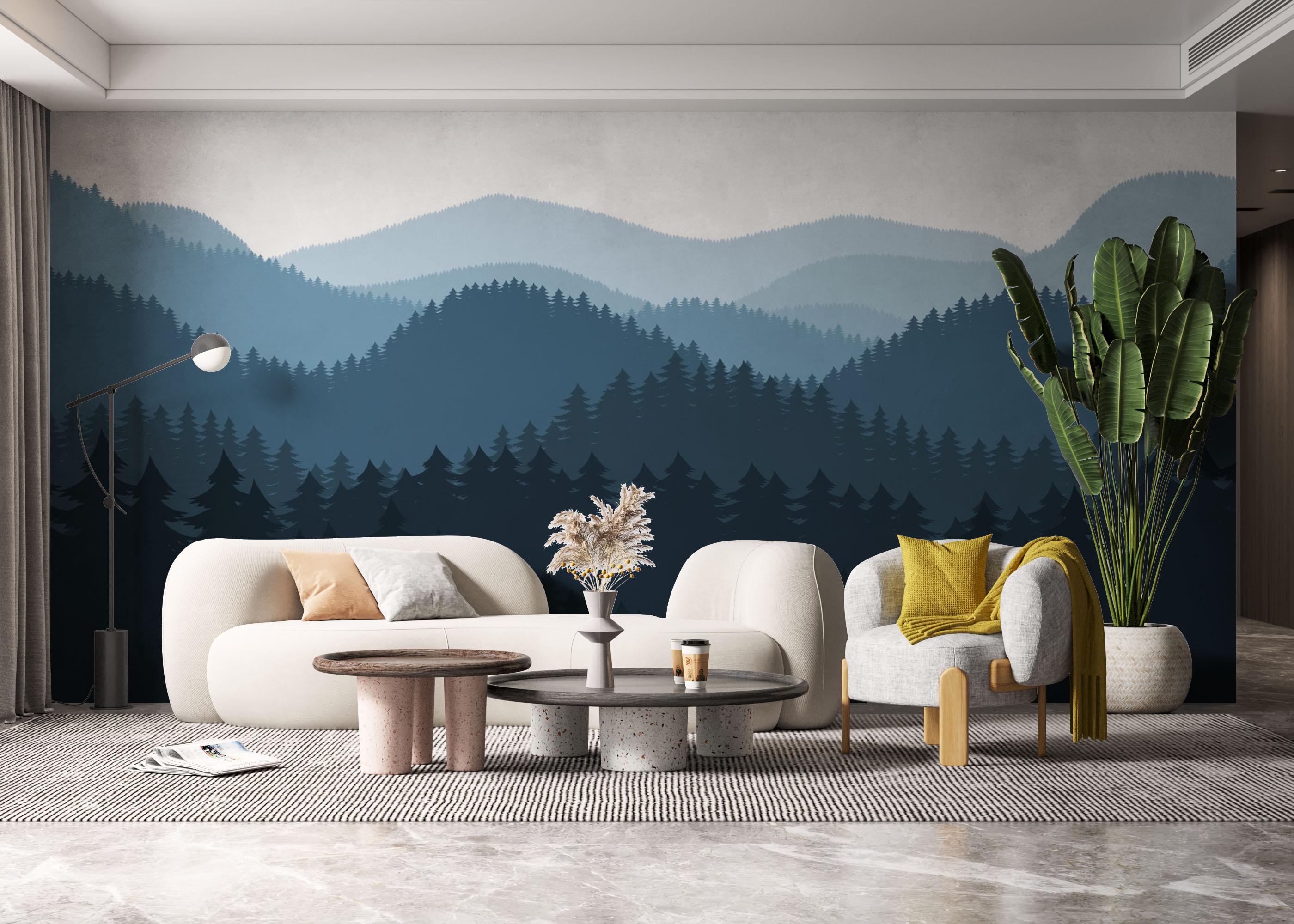 Fototapeta Blue Forest Cartoon mockup 6