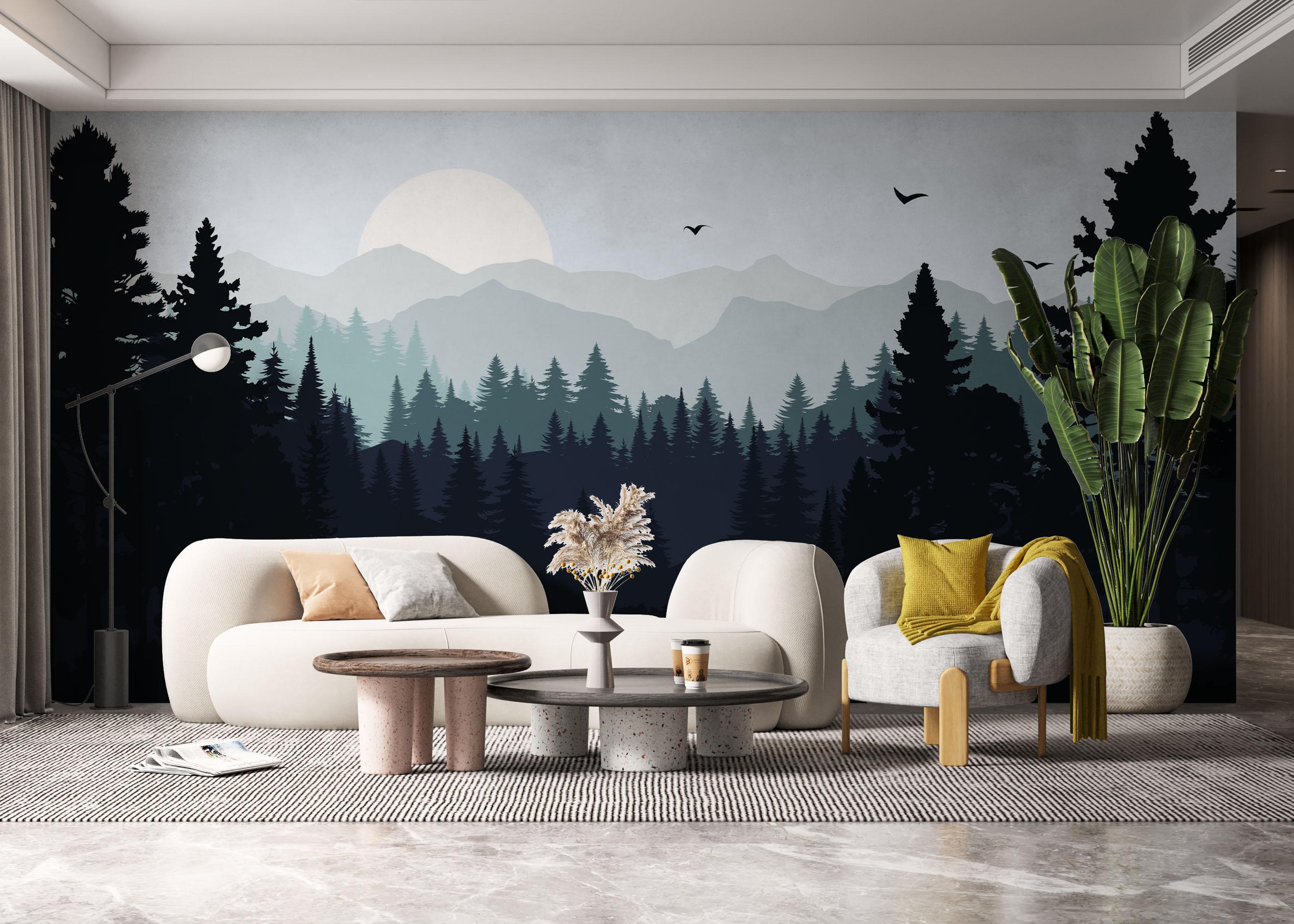 Fototapeta Blue Forest Mountain mockup 6