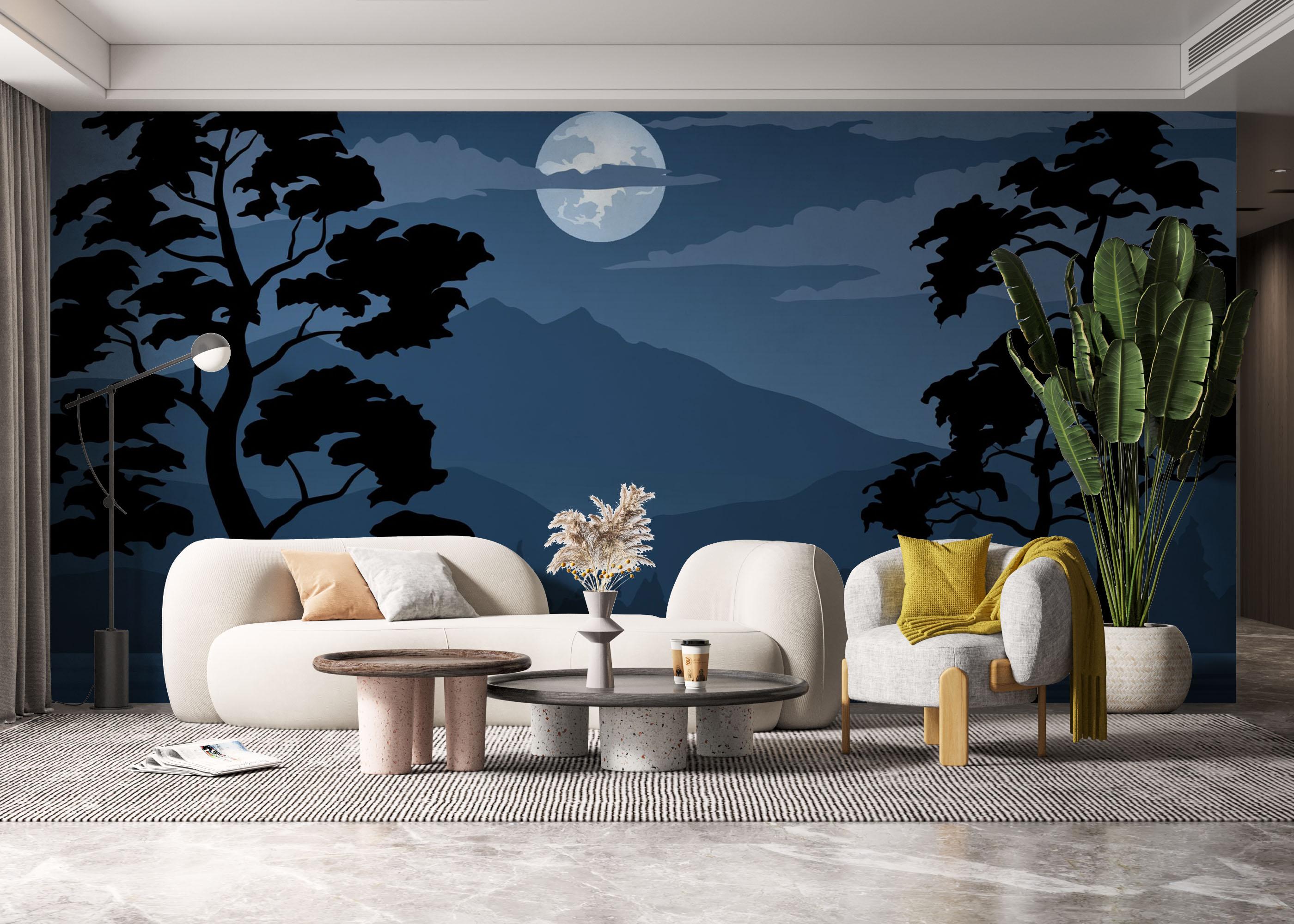 Fototapeta Blue Moonlight Night mockup 6