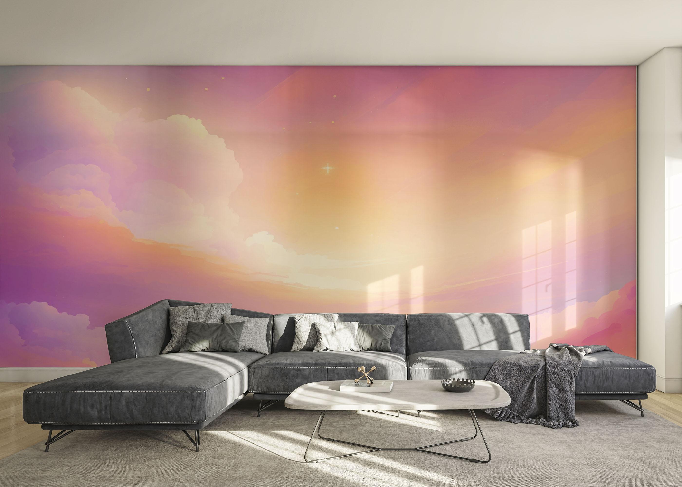 Fototapeta Orange Pink Clouds mockup 0