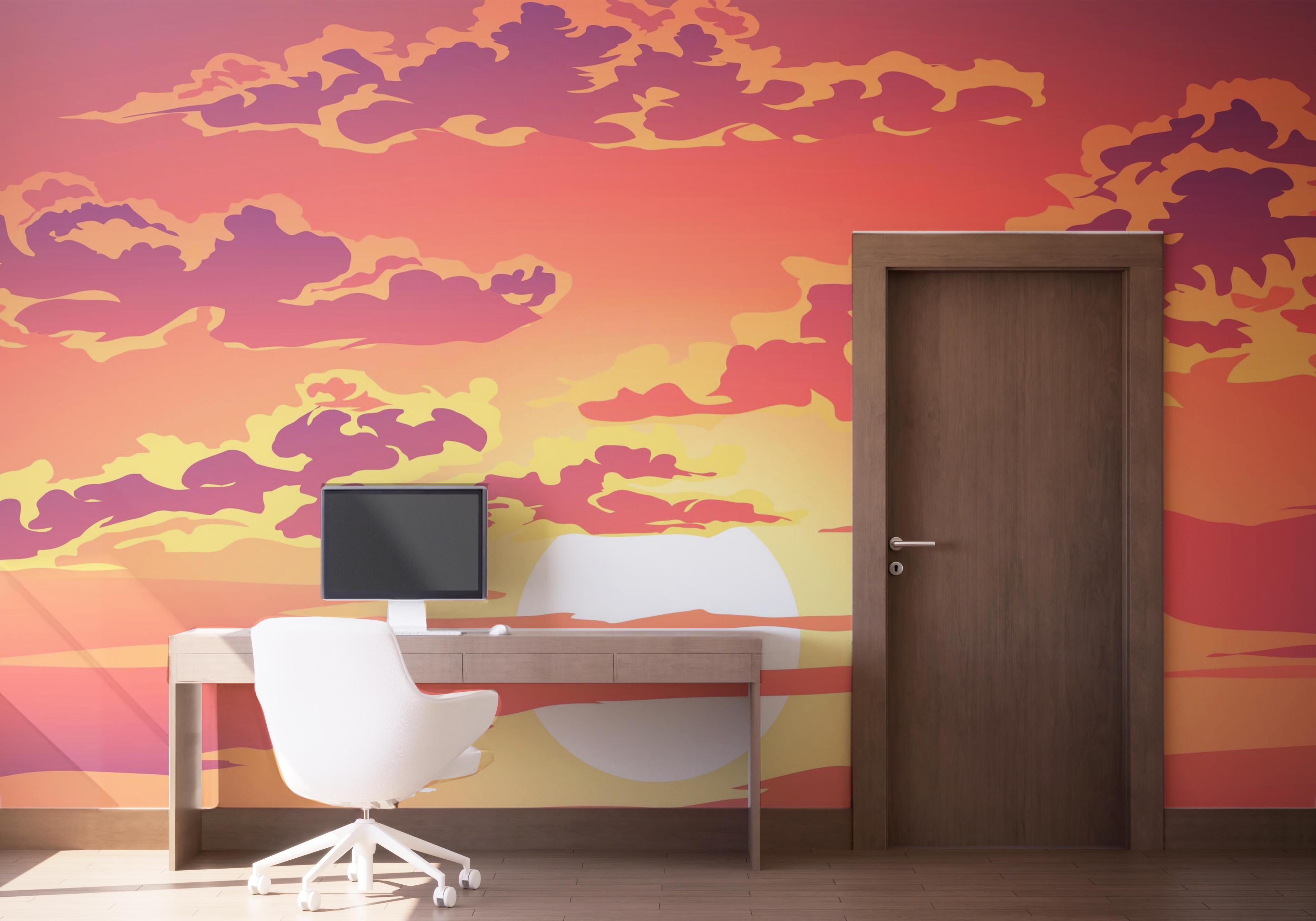 Fototapeta Purple Orange Cloud mockup 1