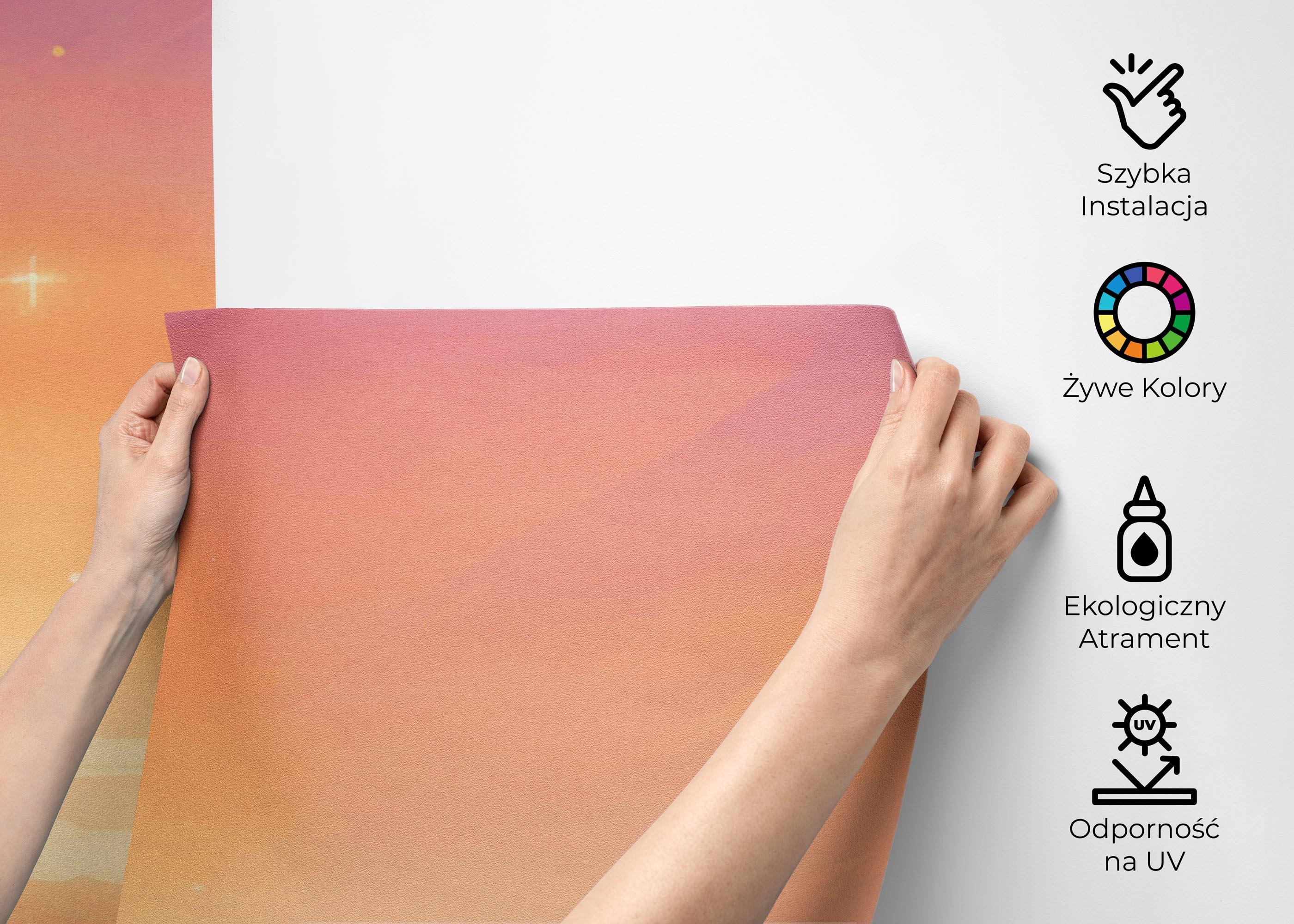 Fototapeta Orange Pink Clouds mockup 2