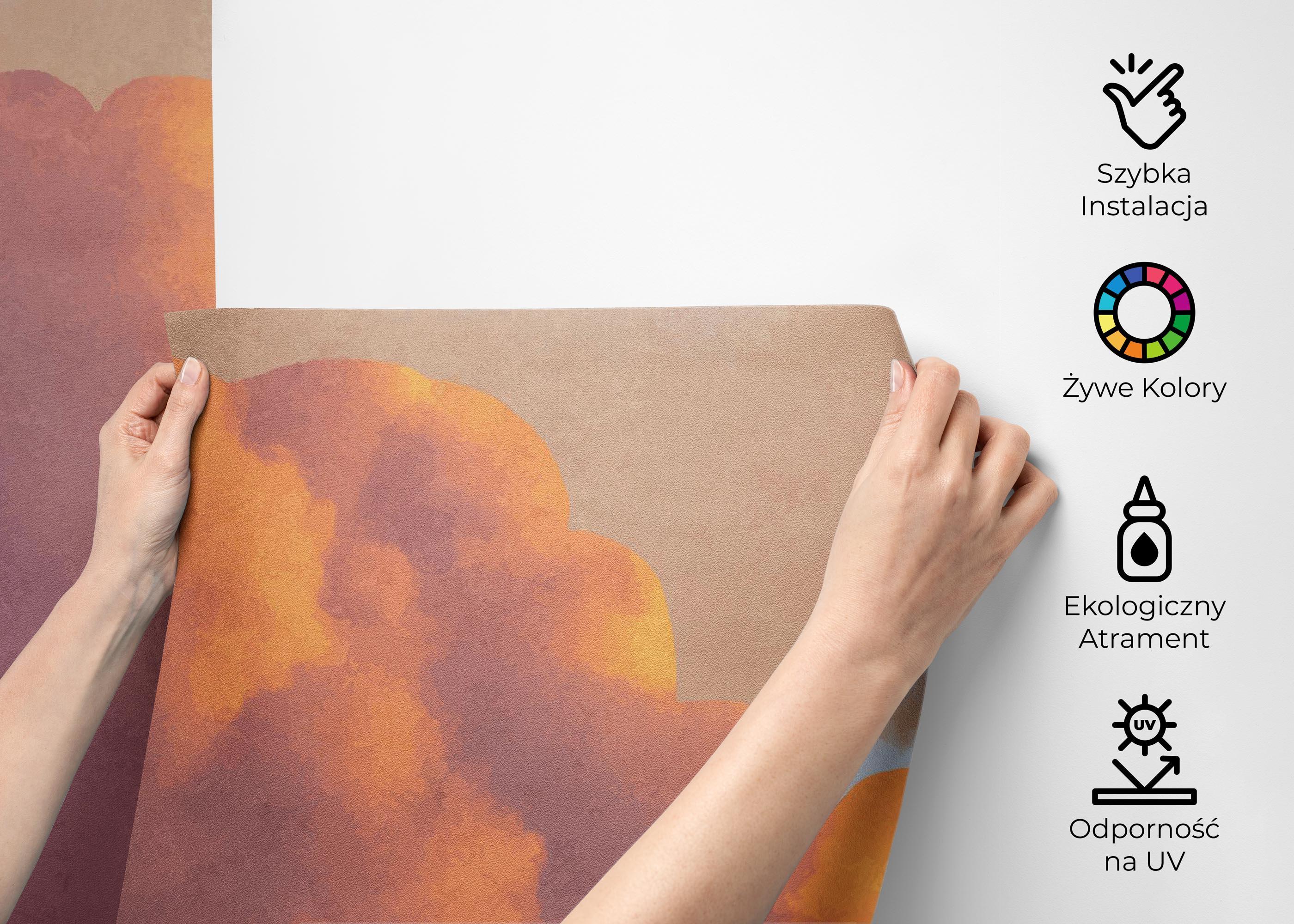 Fototapeta Orange Purple Cloud mockup 2