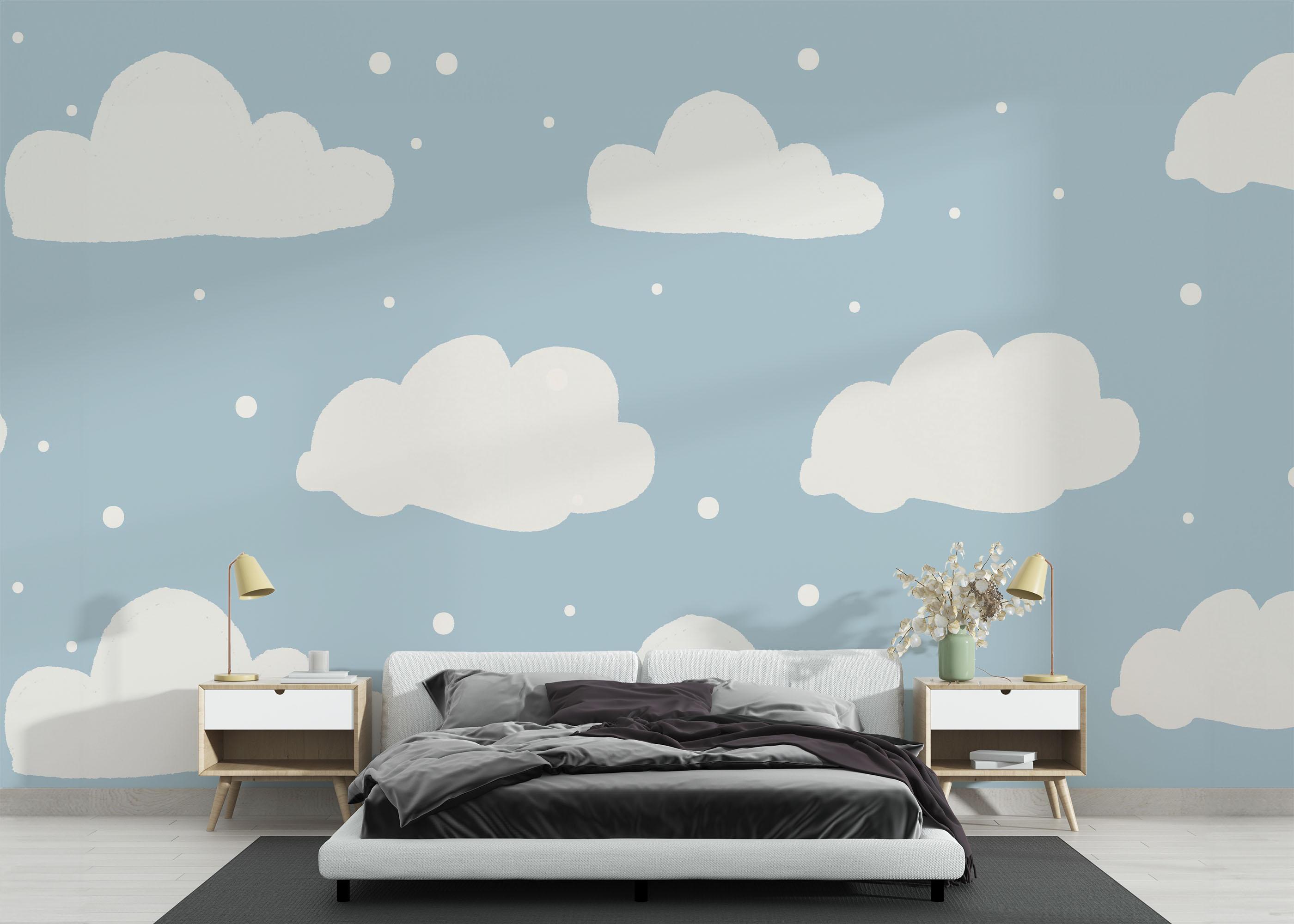 Fototapeta Kids Cute Clouds mockup 3