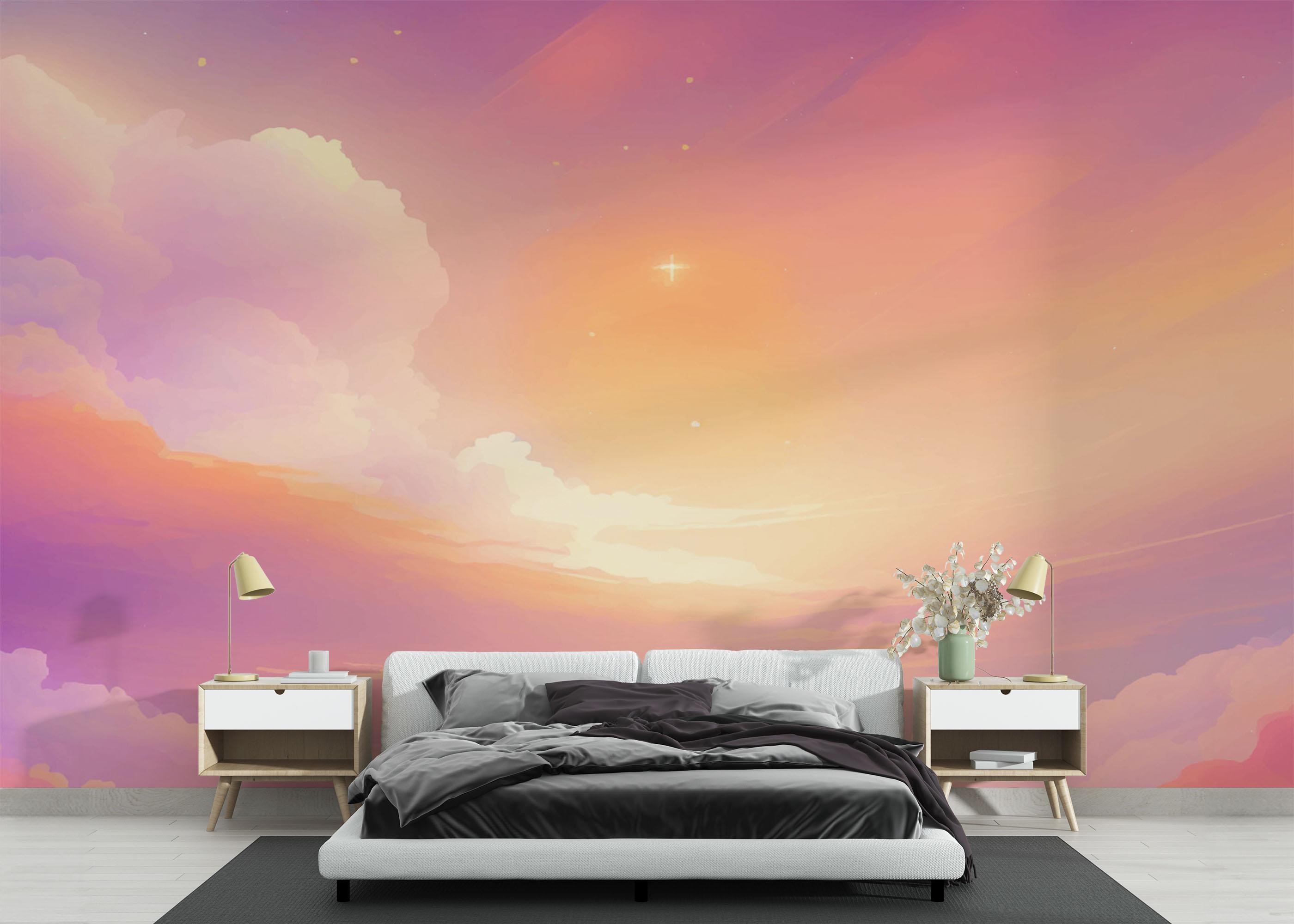 Fototapeta Orange Pink Clouds mockup 3