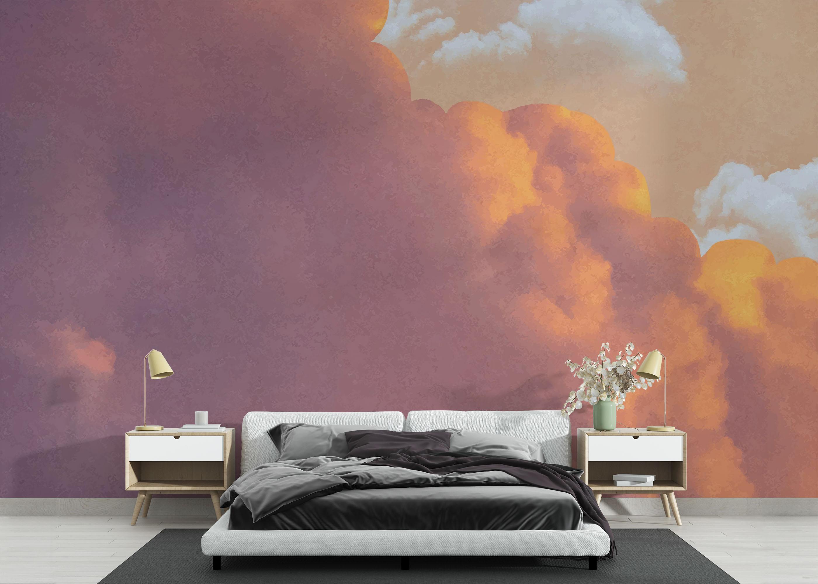 Fototapeta Orange Purple Cloud mockup 3