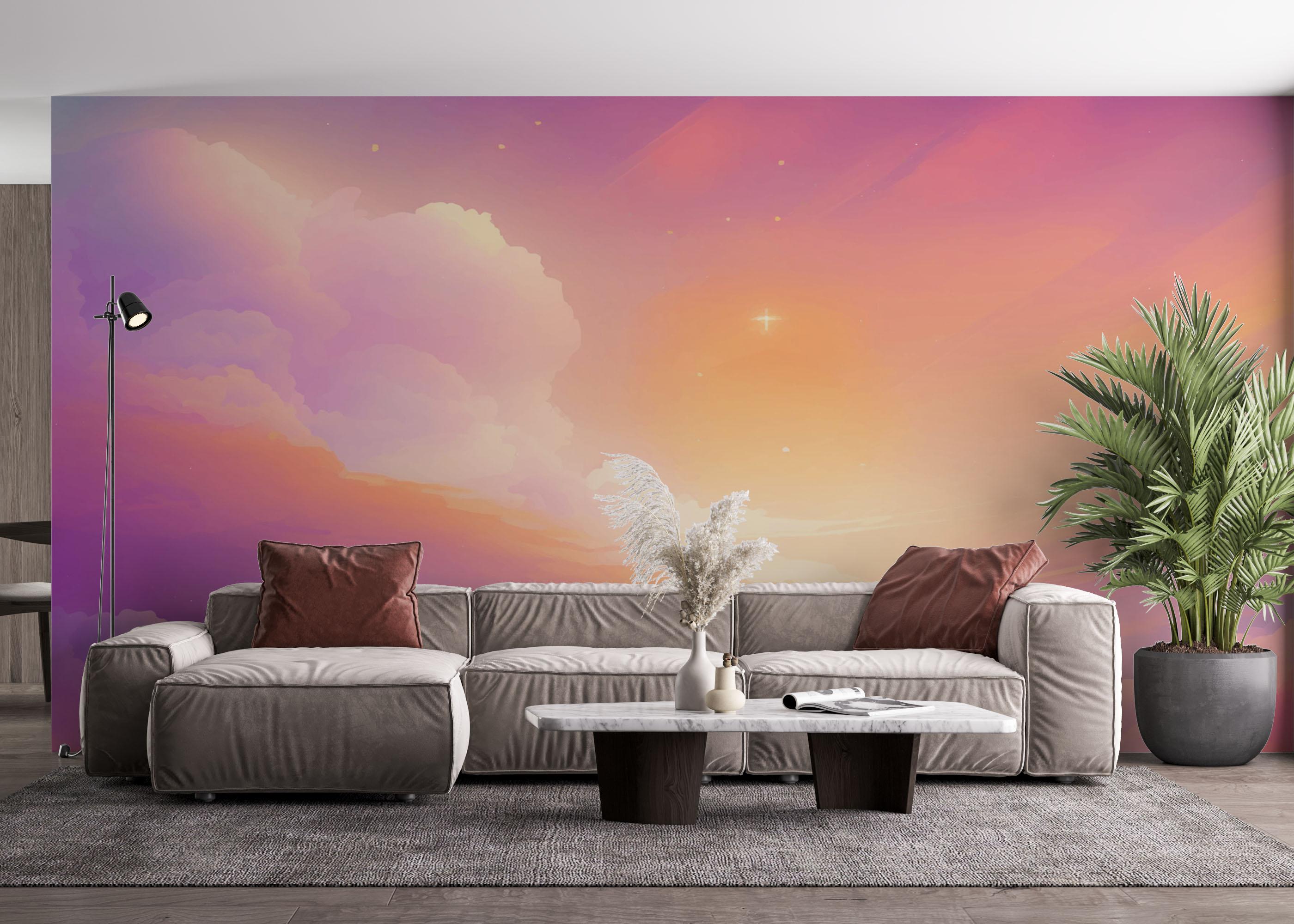 Fototapeta Orange Pink Clouds mockup 4
