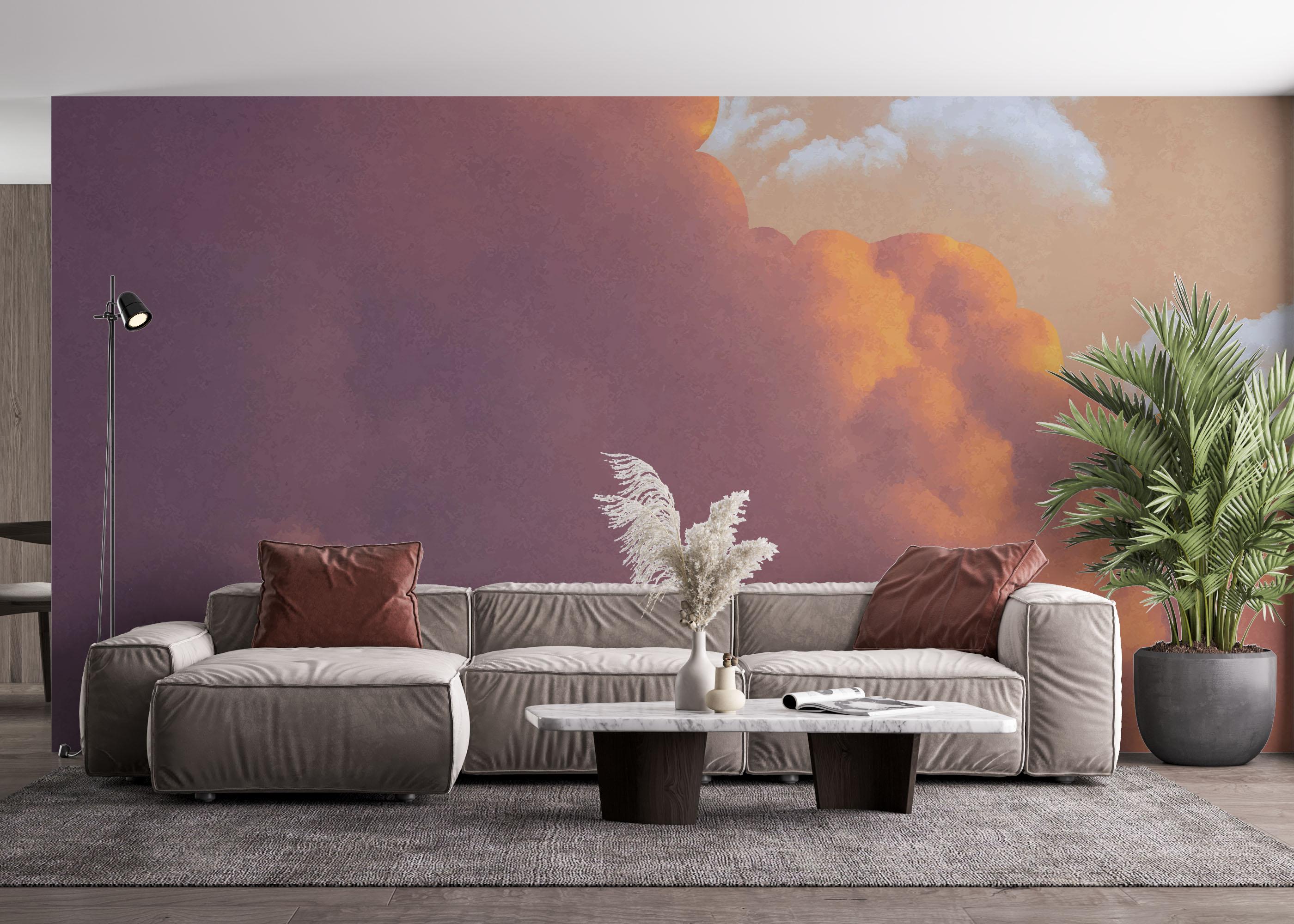 Fototapeta Orange Purple Cloud mockup 4