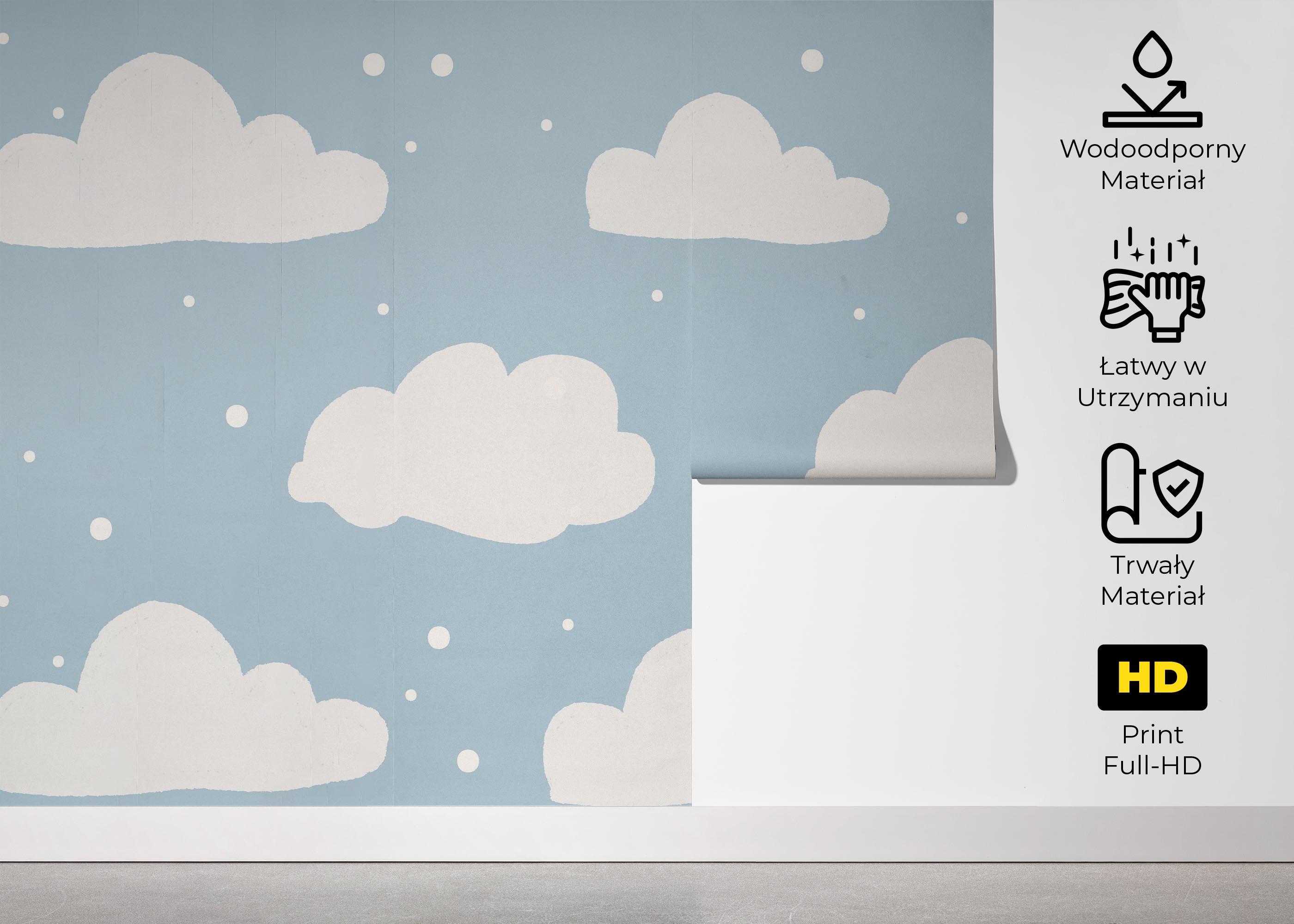 Fototapeta Kids Cute Clouds mockup 5
