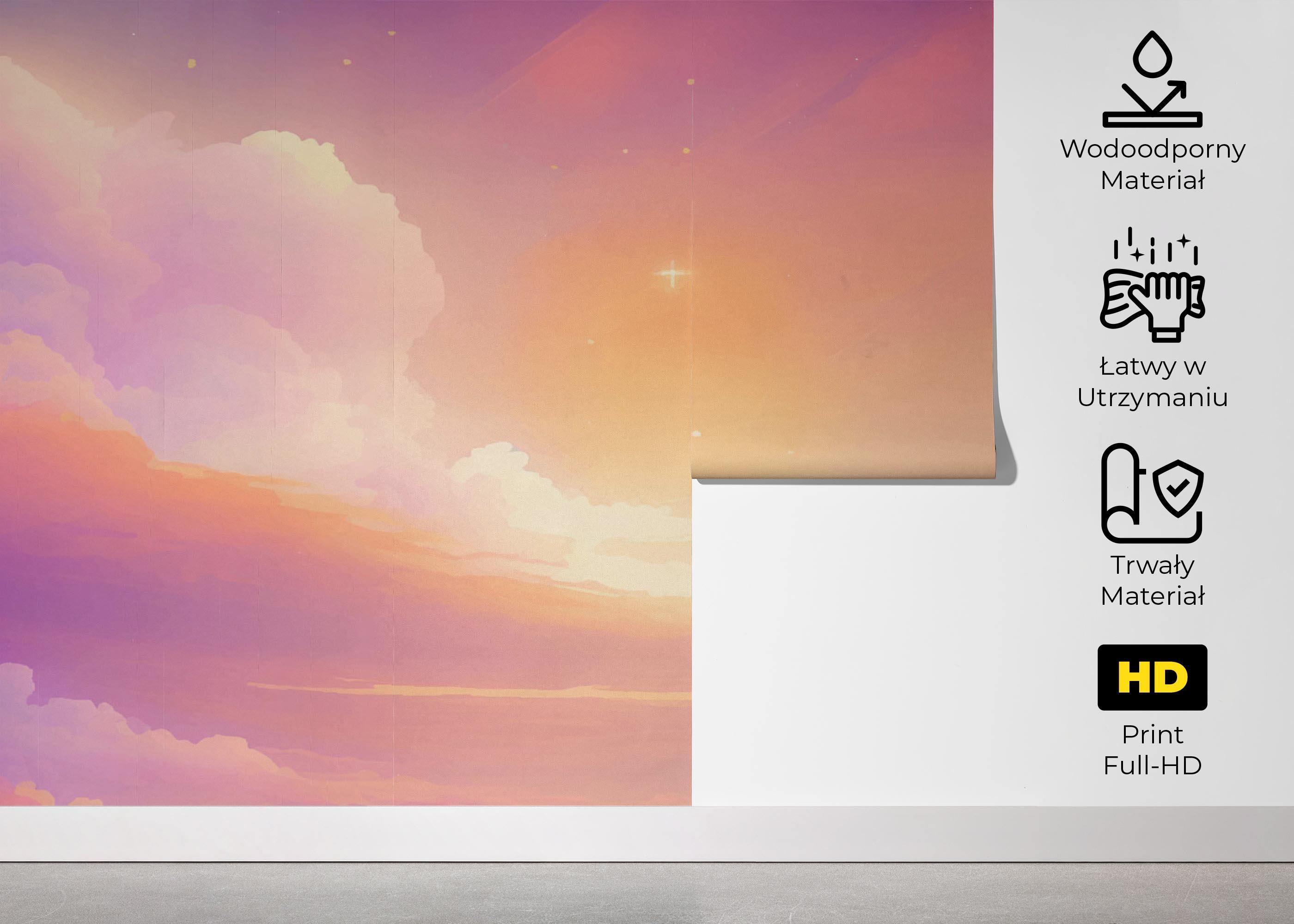 Fototapeta Orange Pink Clouds mockup 5