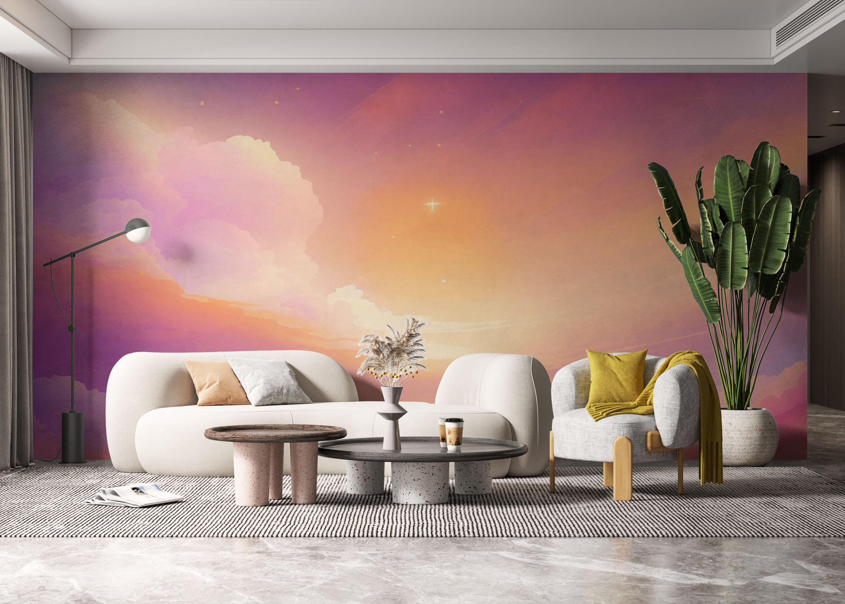 Fototapeta Orange Pink Clouds mockup 6