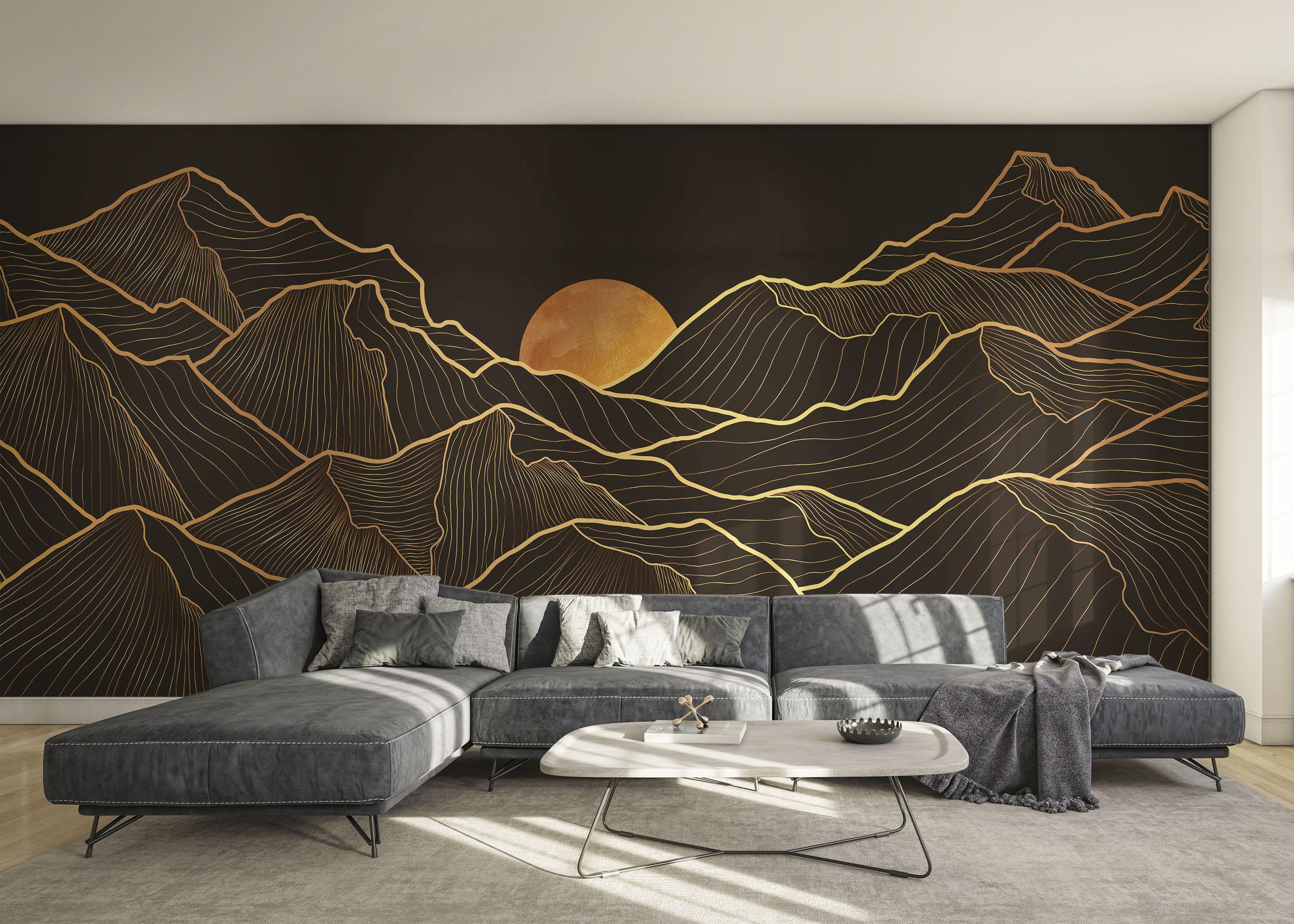 Fototapeta Black Gold Desert mockup 0