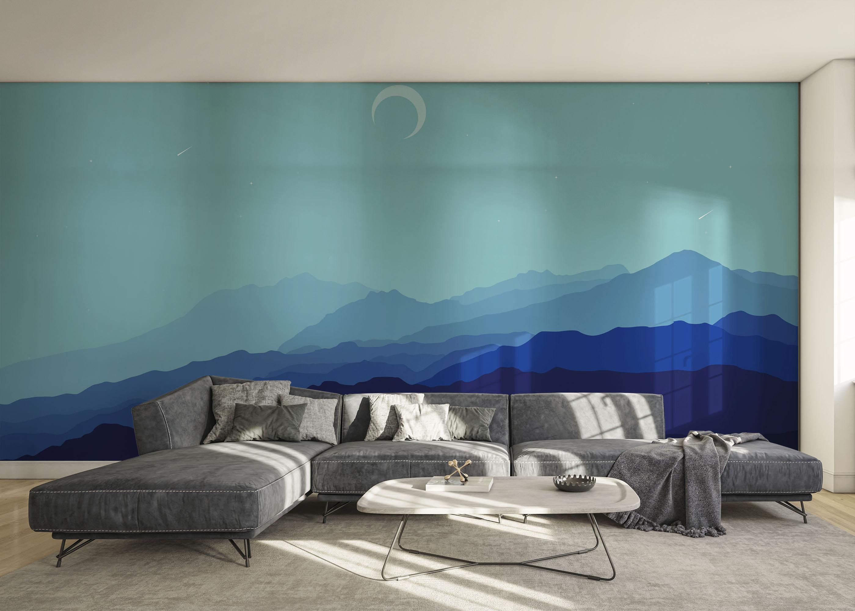 Fototapeta Blue Desert Moon mockup 0