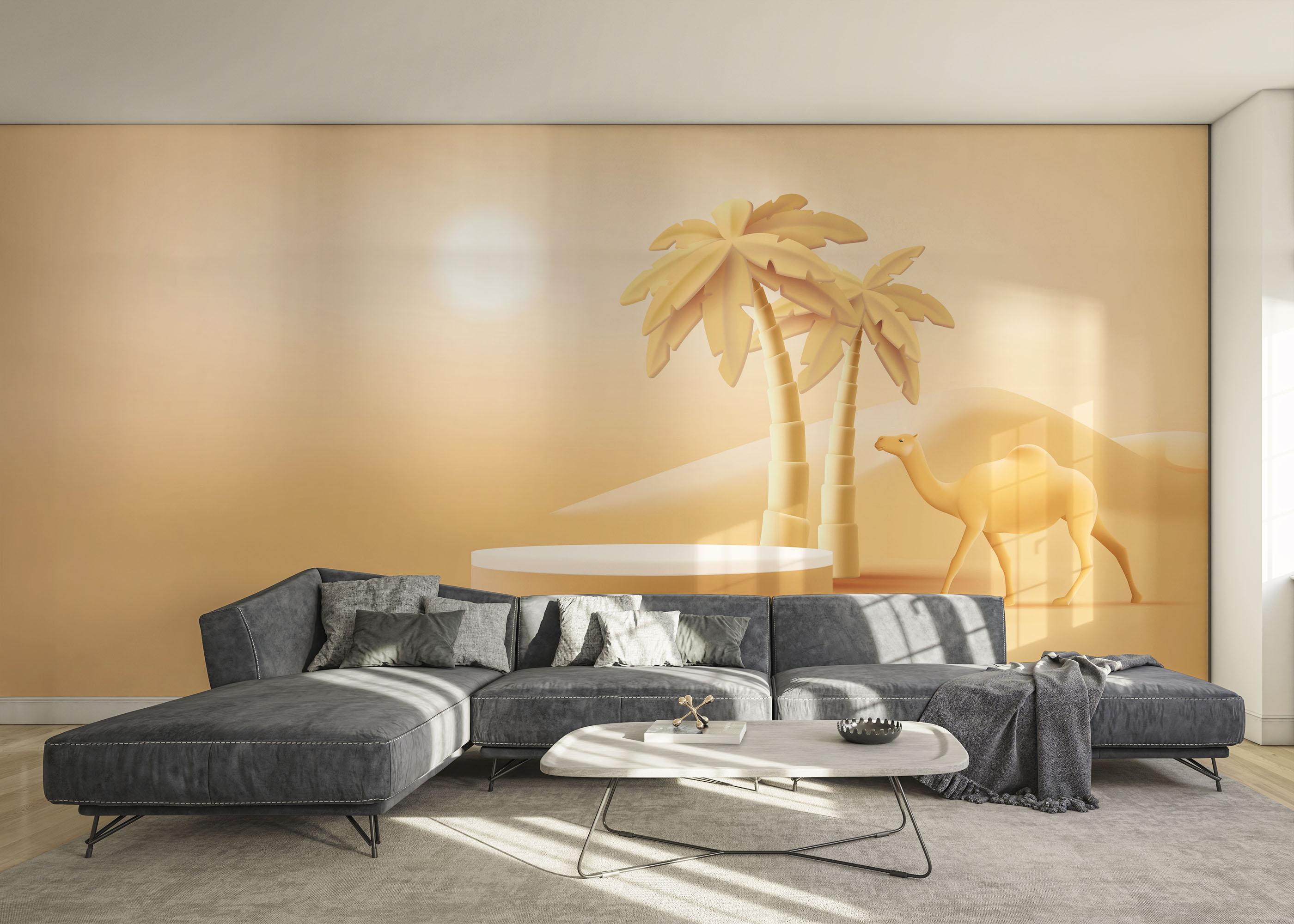 Fototapeta Desert Camel Palm mockup 0
