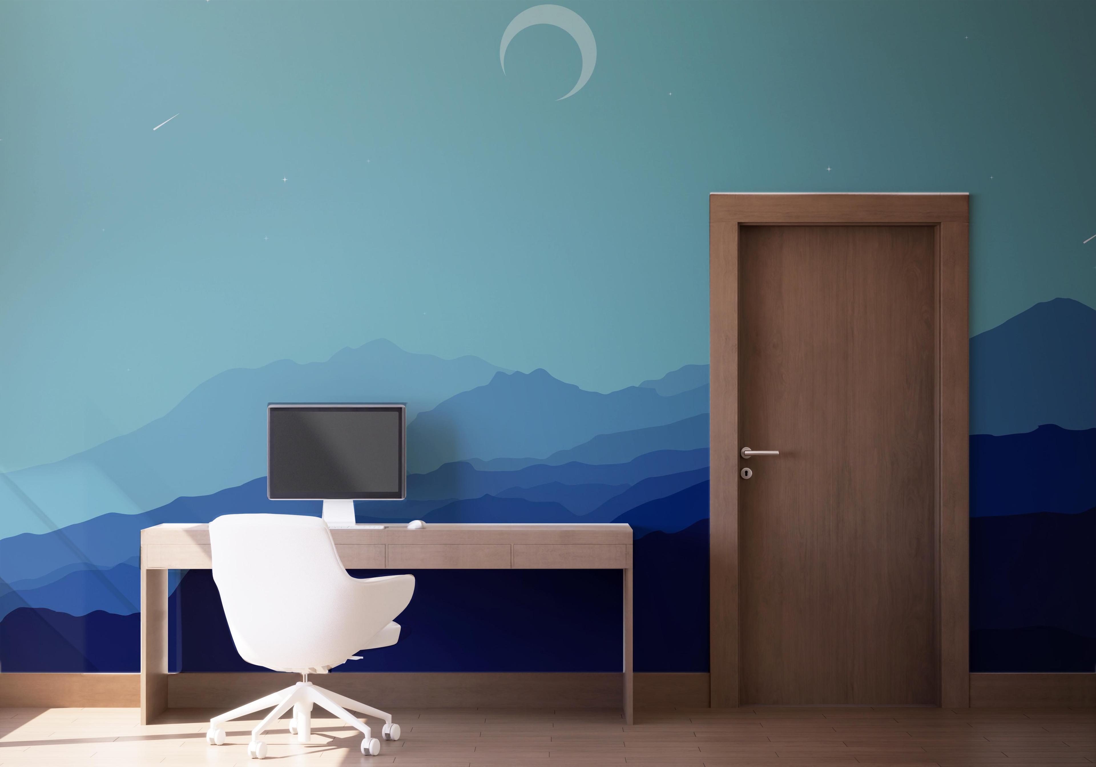 Fototapeta Blue Desert Moon mockup 1