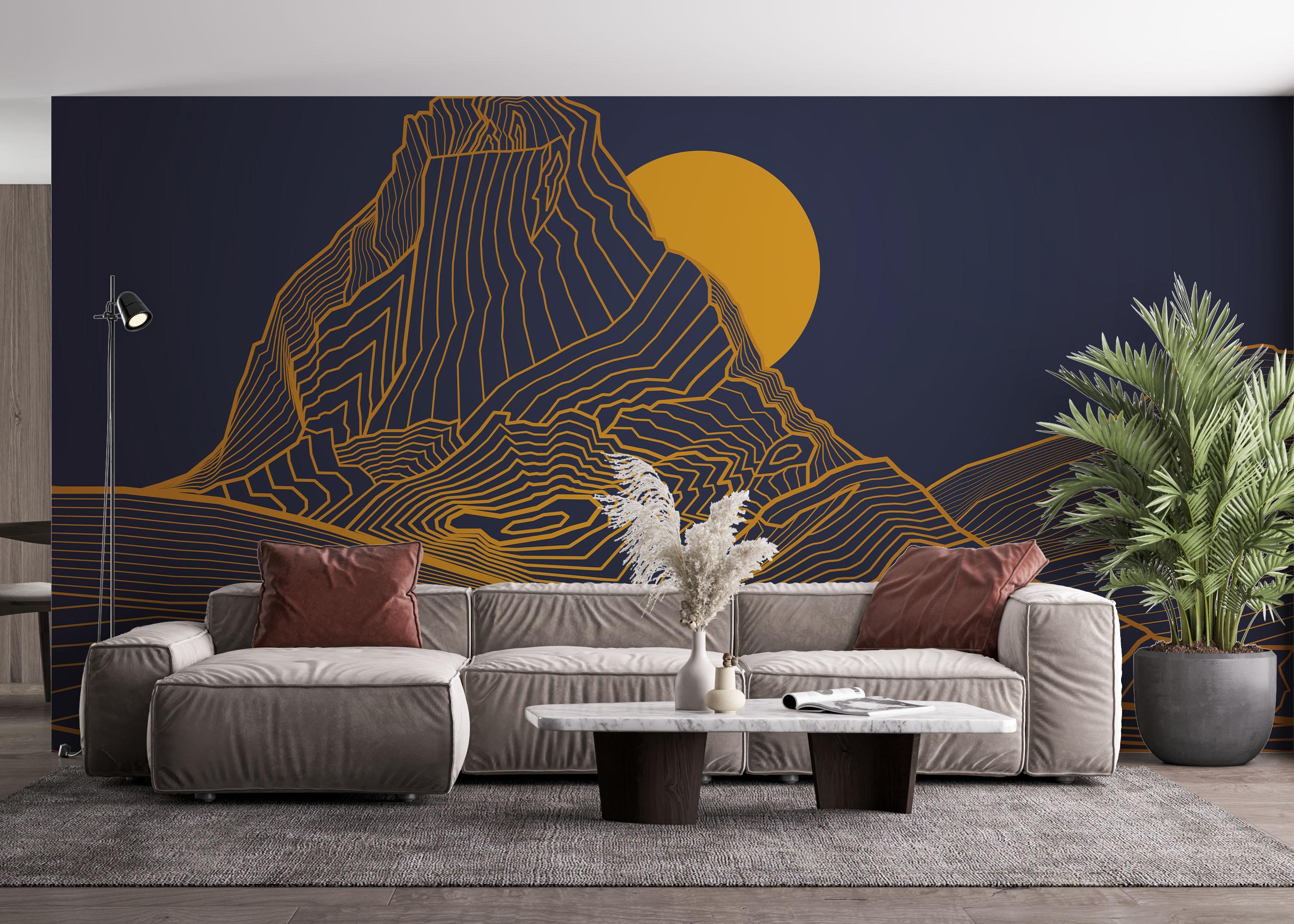 Fototapeta Blue Gold Desert mockup 4