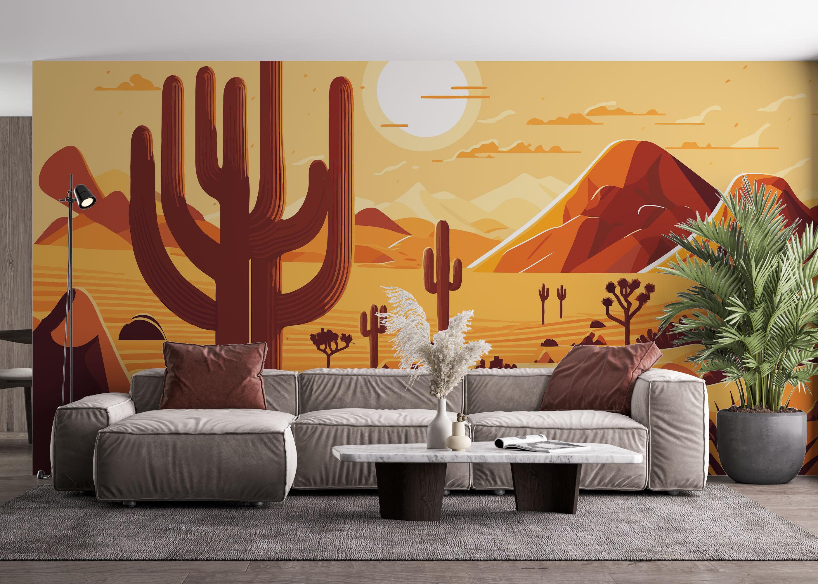 Fototapeta Cream Desert Cartoon mockup 4