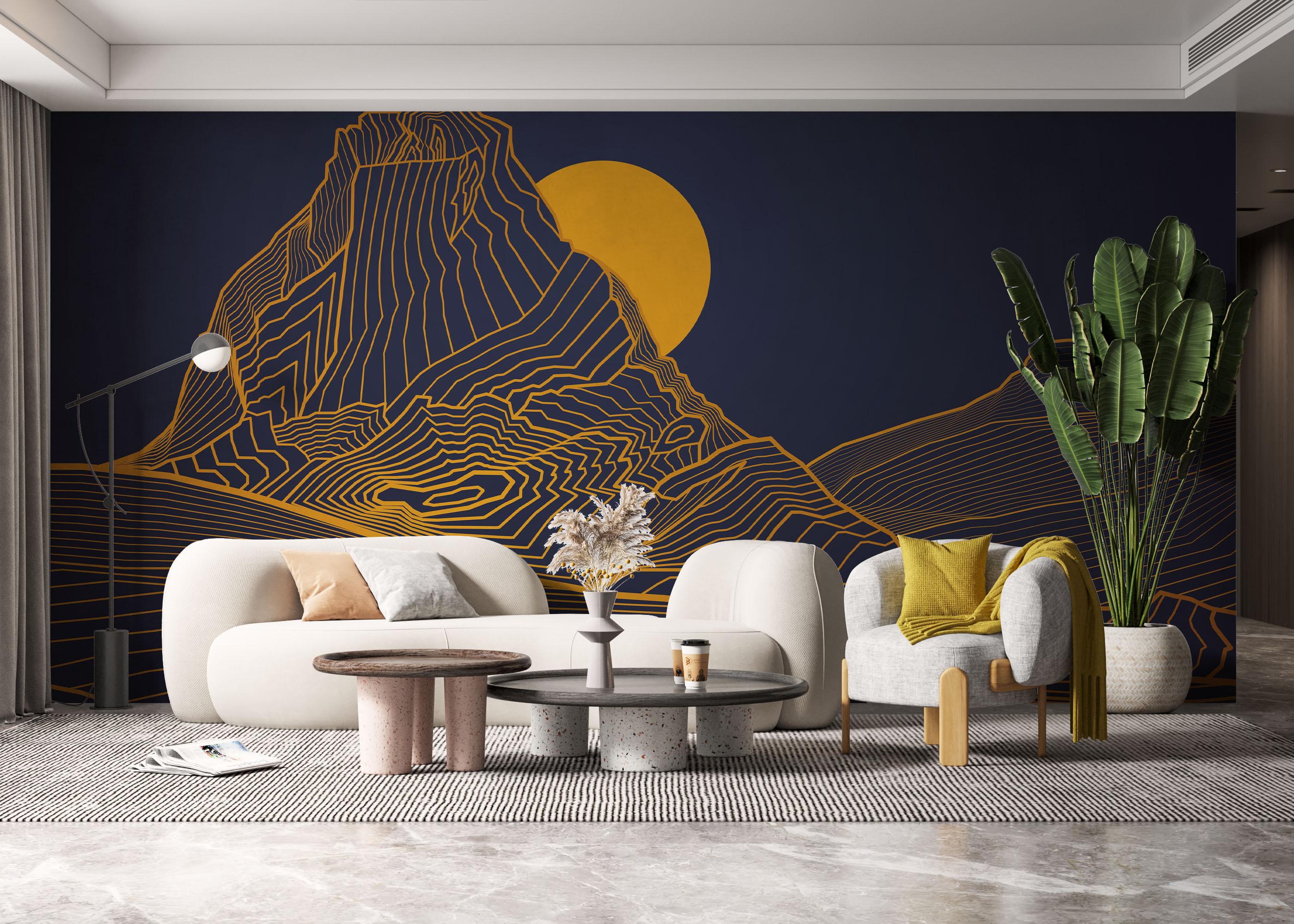 Fototapeta Blue Gold Desert mockup 6