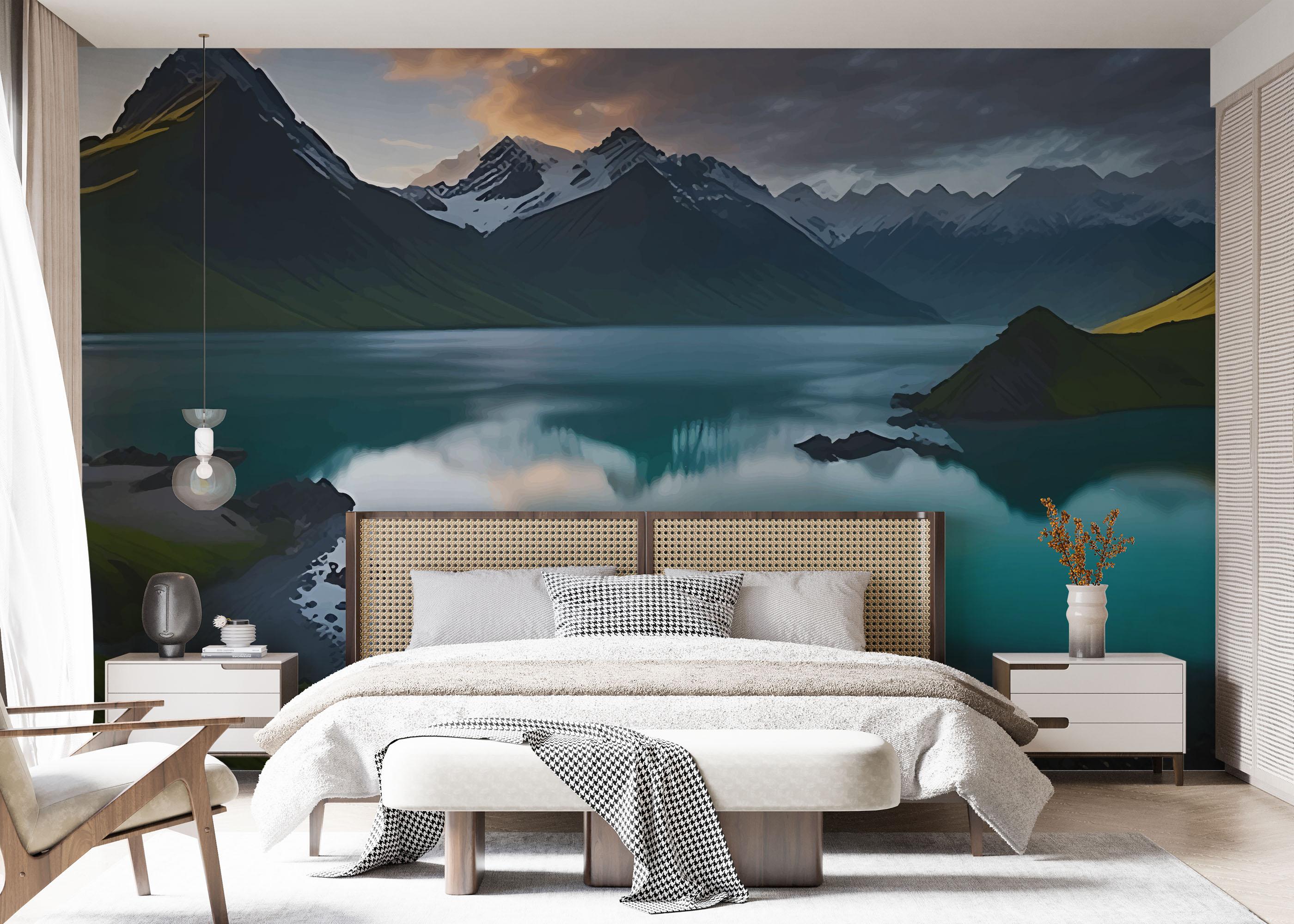 Fototapeta Mountain Blue Lake mockup 7