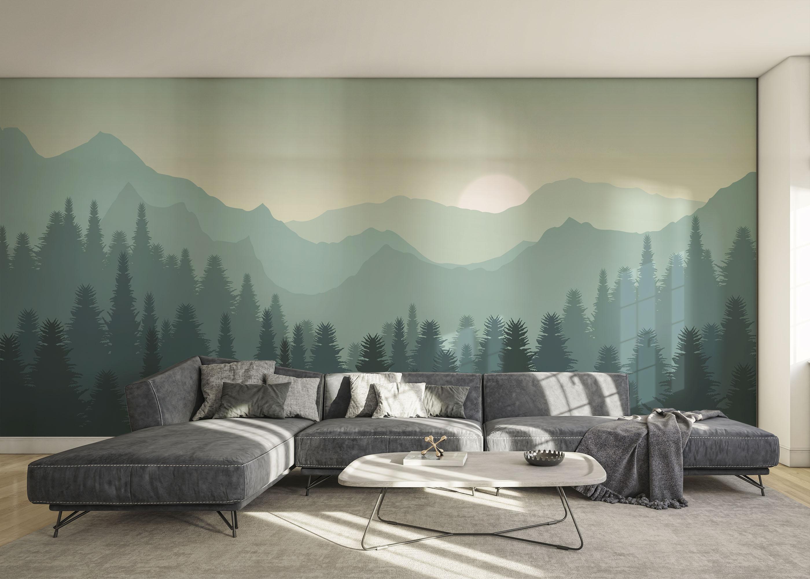 Fototapeta Green Mountain Tree mockup 0