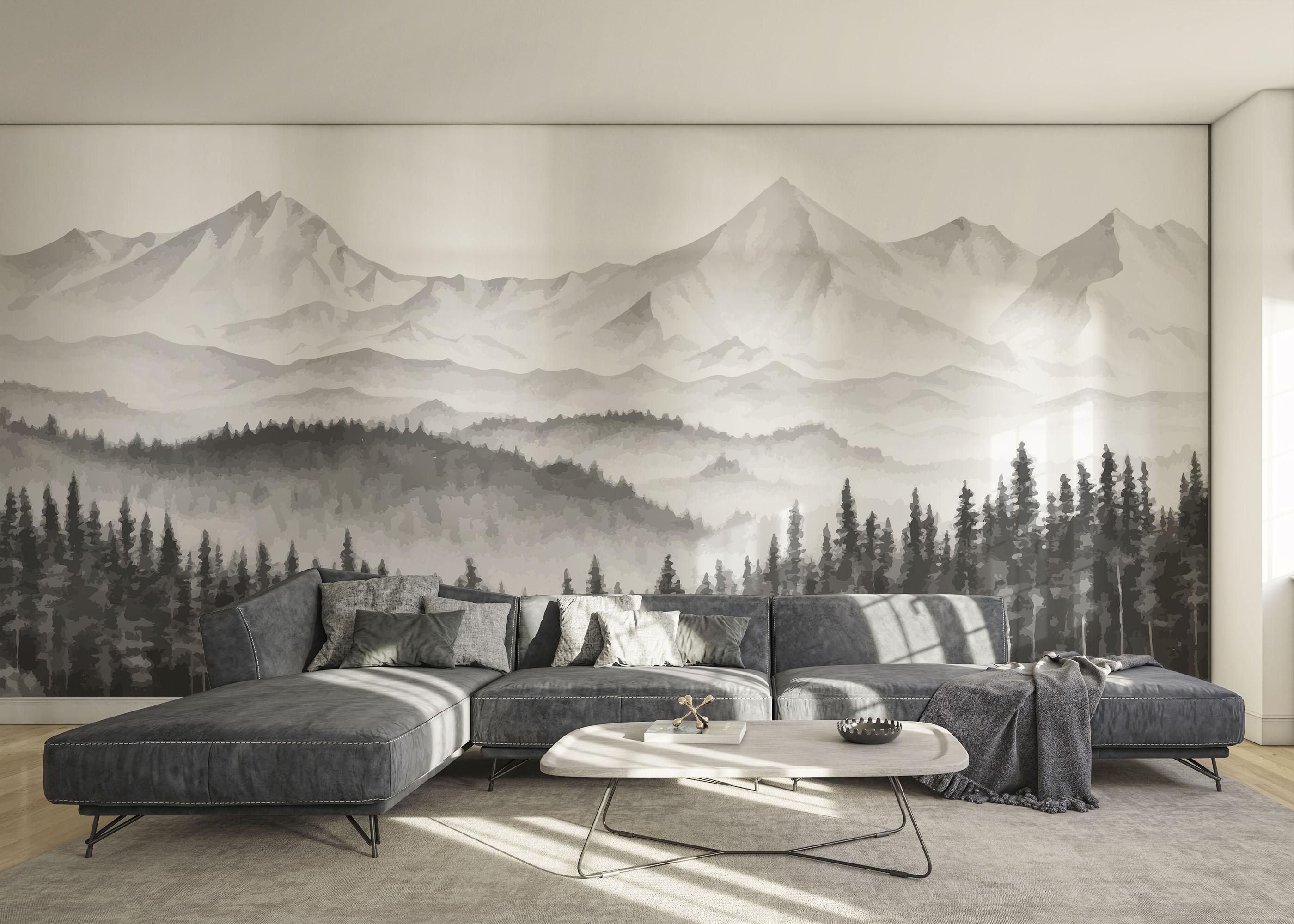 Fototapeta Grey Tree Mountain mockup 0