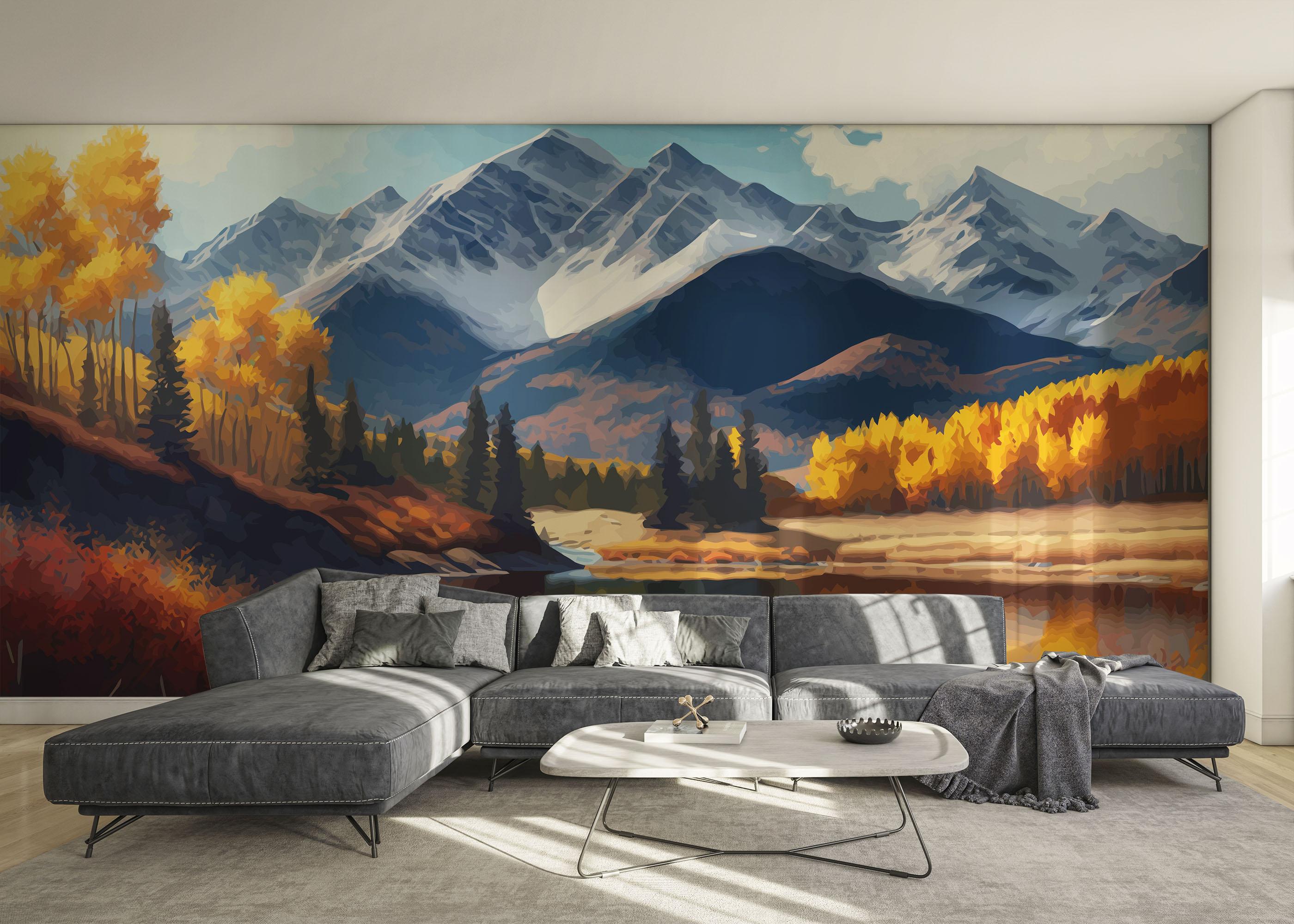 Fototapeta Mountain Autumn Tree mockup 0