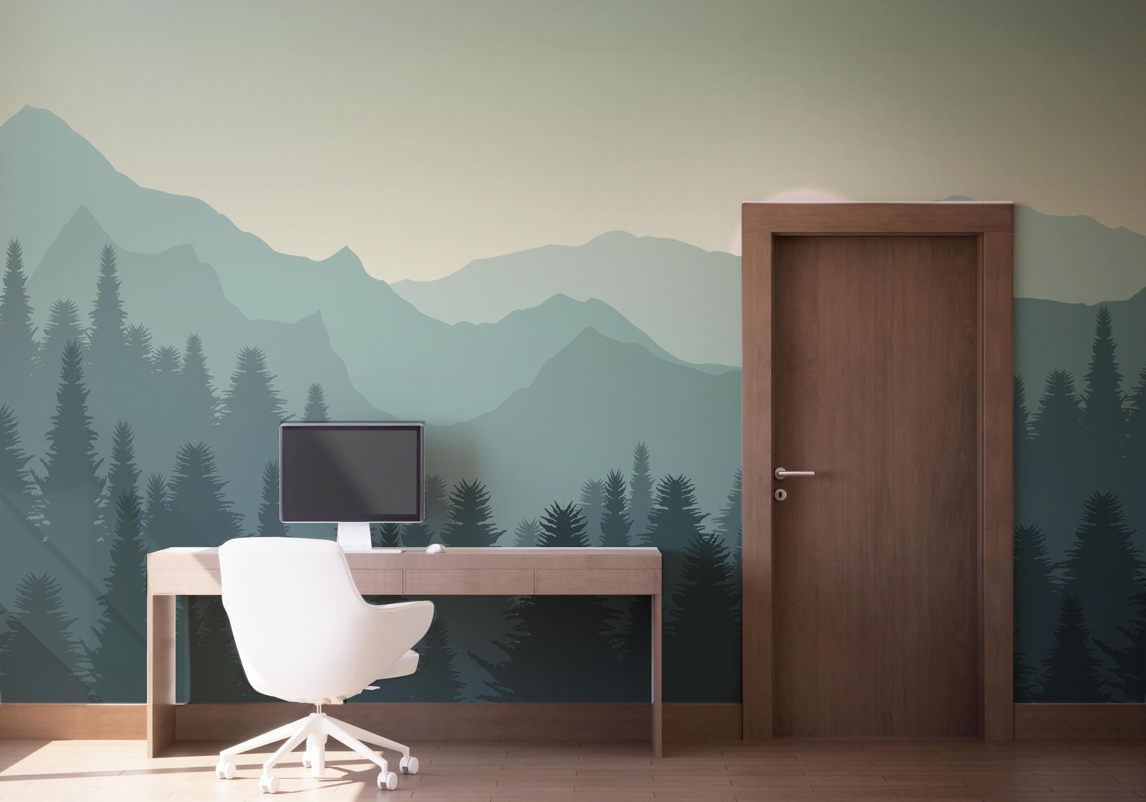 Fototapeta Green Mountain Tree mockup 1