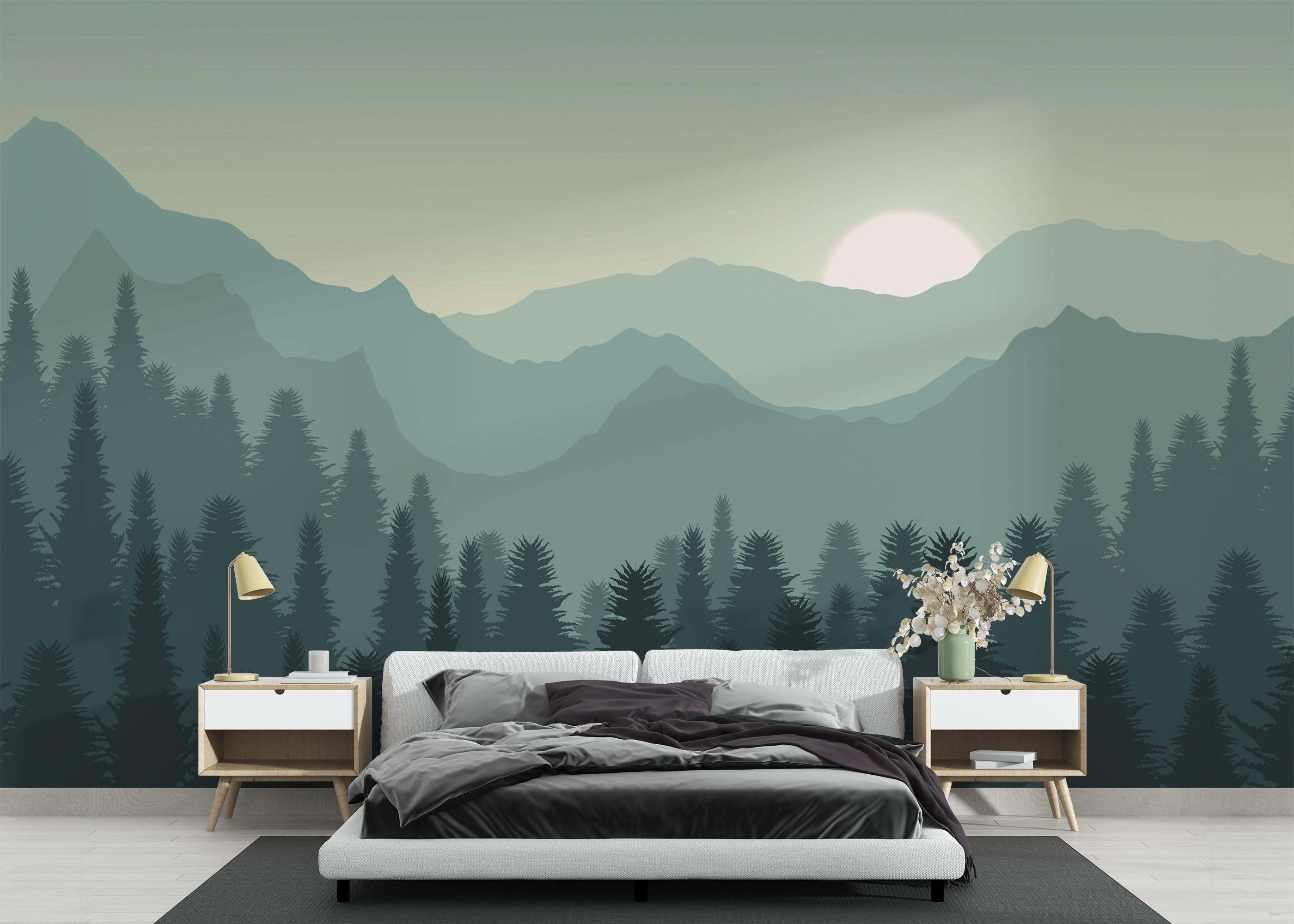 Fototapeta Green Mountain Tree mockup 3