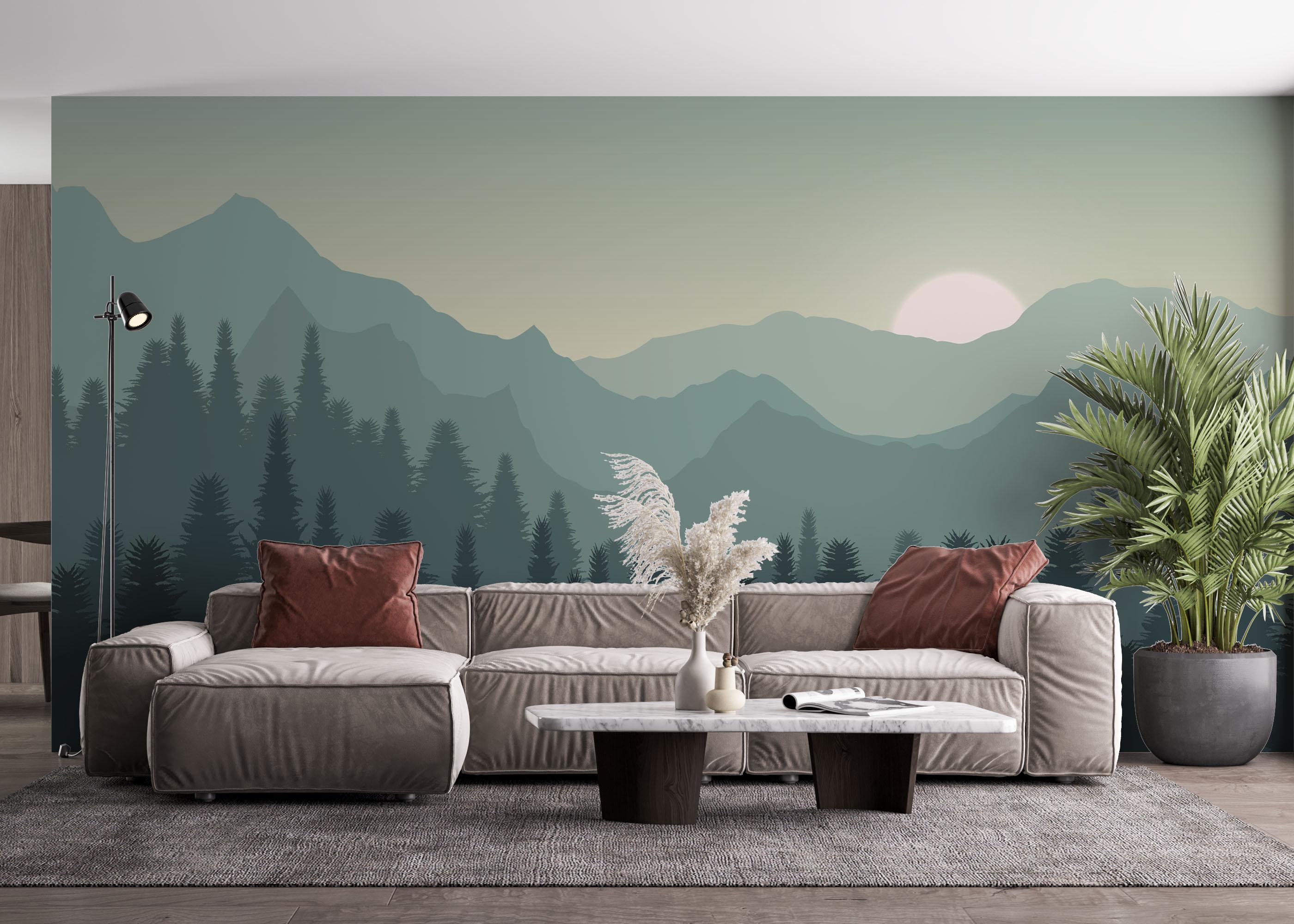 Fototapeta Green Mountain Tree mockup 4