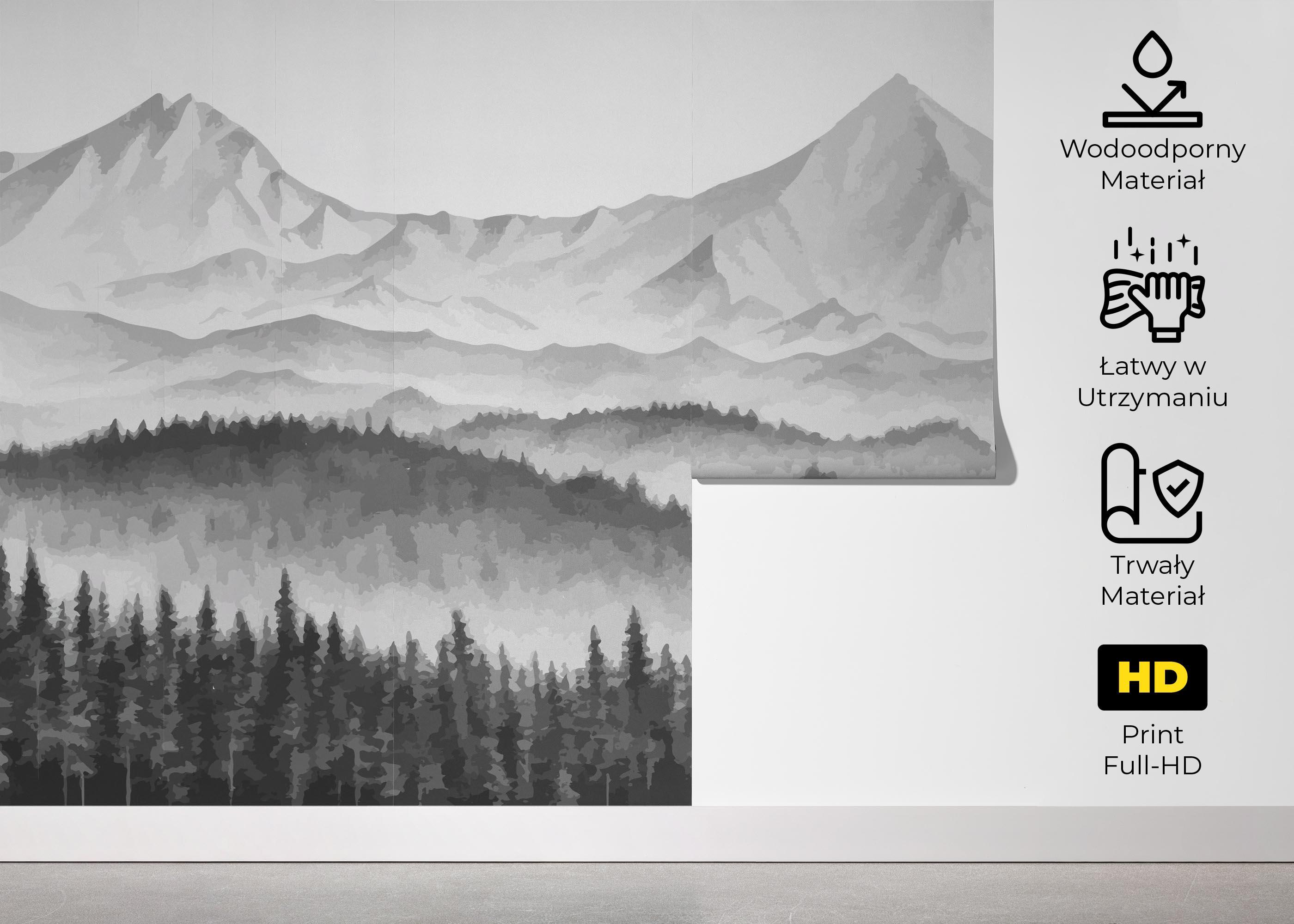 Fototapeta Grey Tree Mountain mockup 5