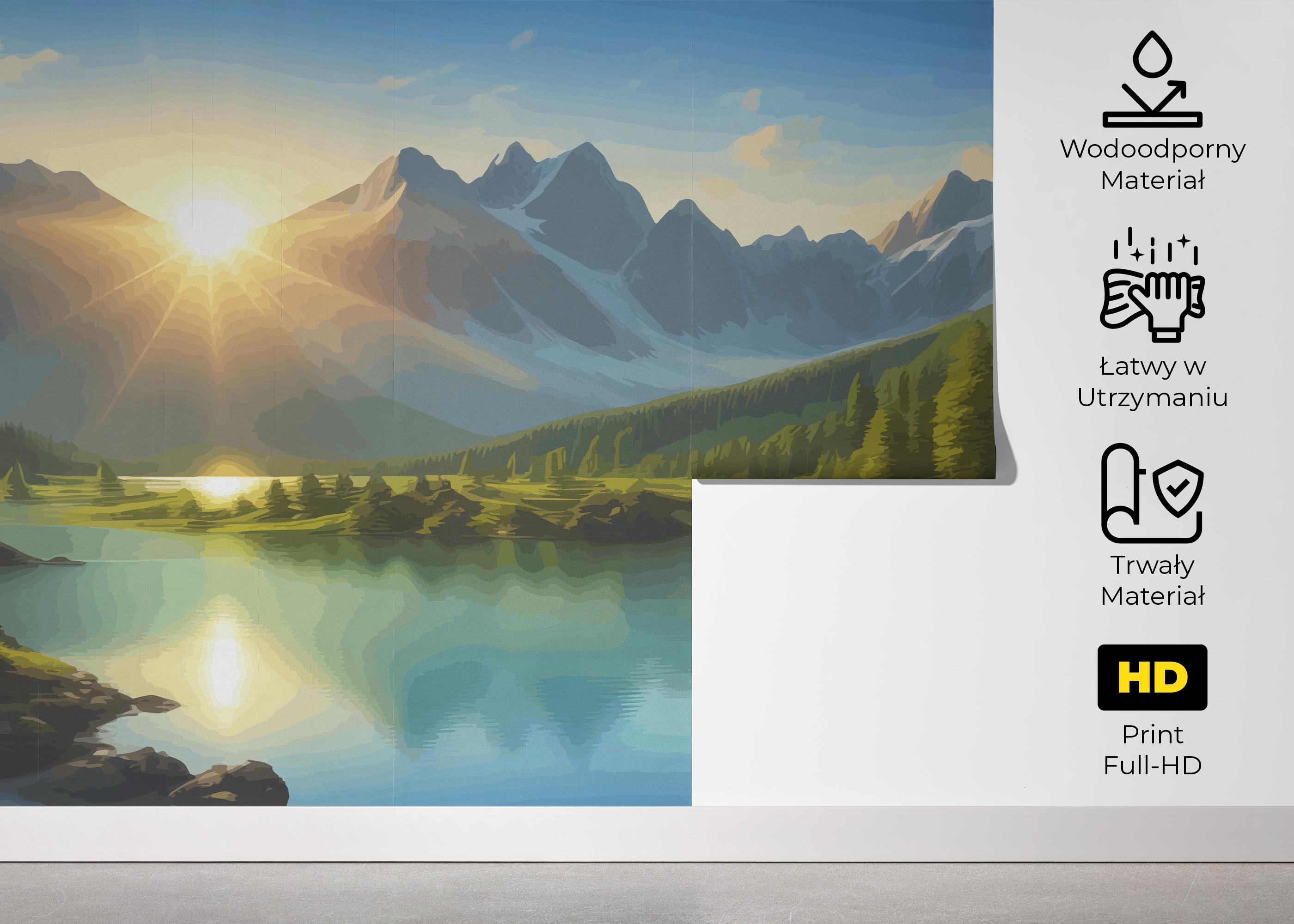 Fototapeta Mountain Lake View mockup 5