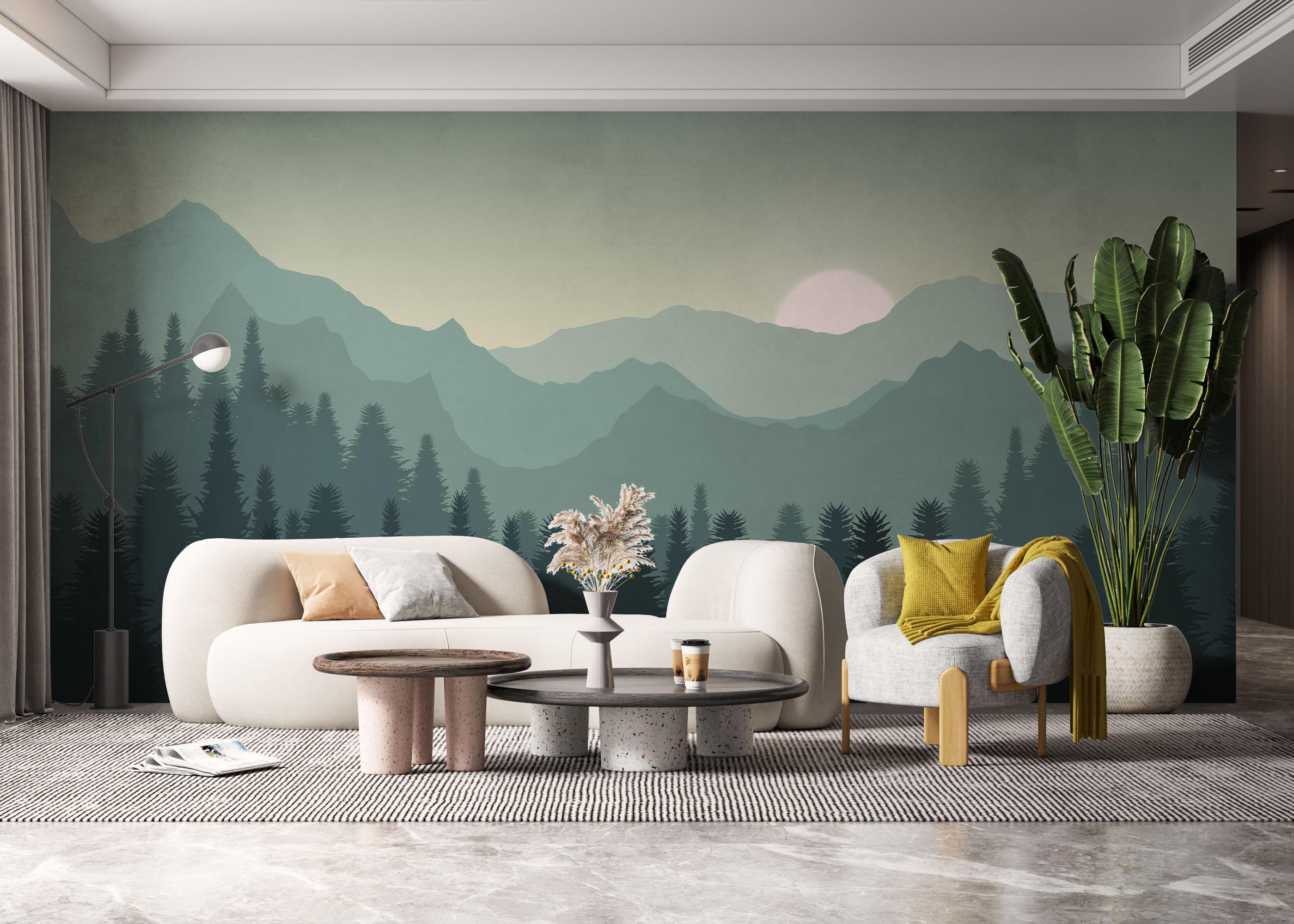 Fototapeta Green Mountain Tree mockup 6