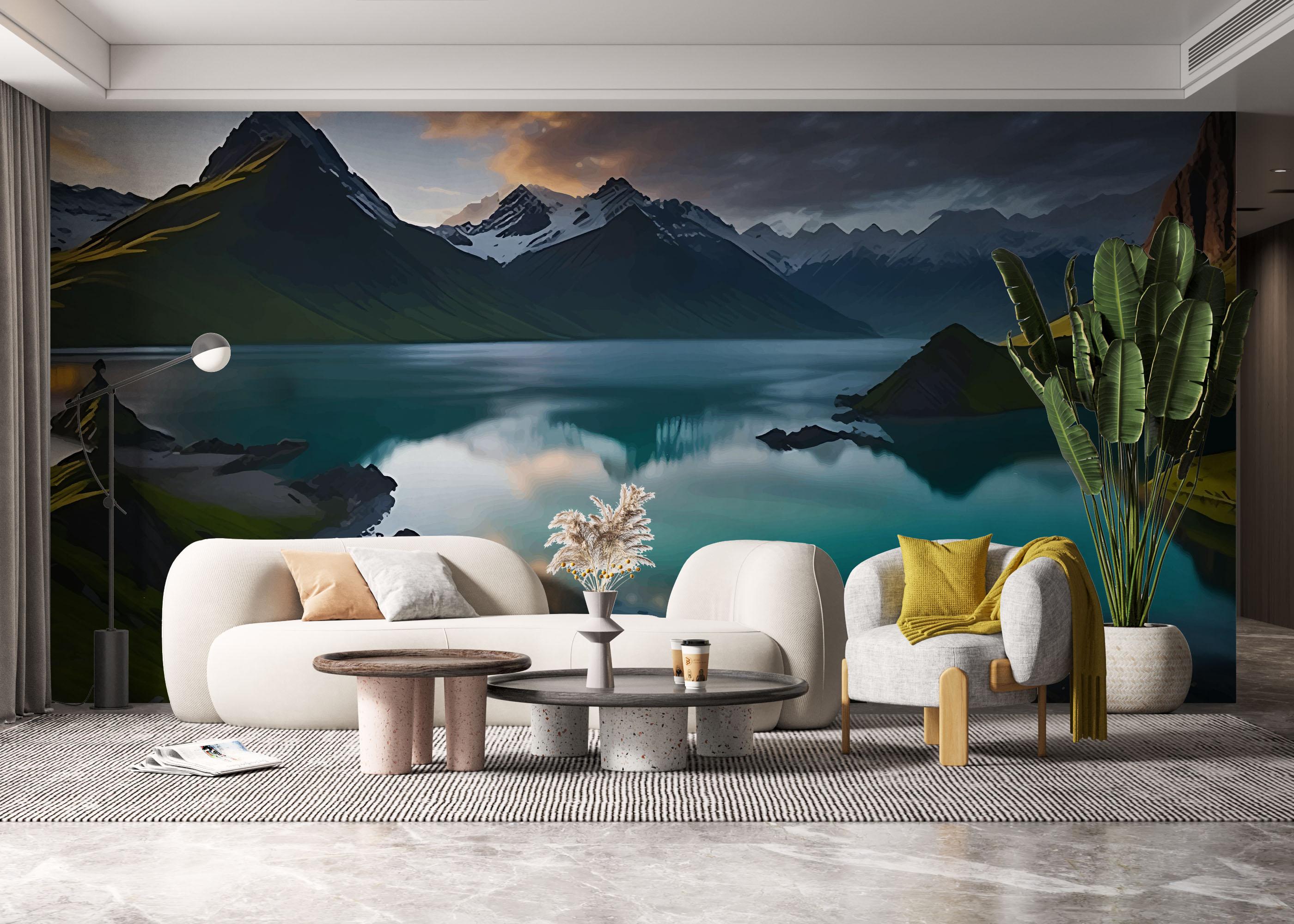 Fototapeta Mountain Blue Lake mockup 6