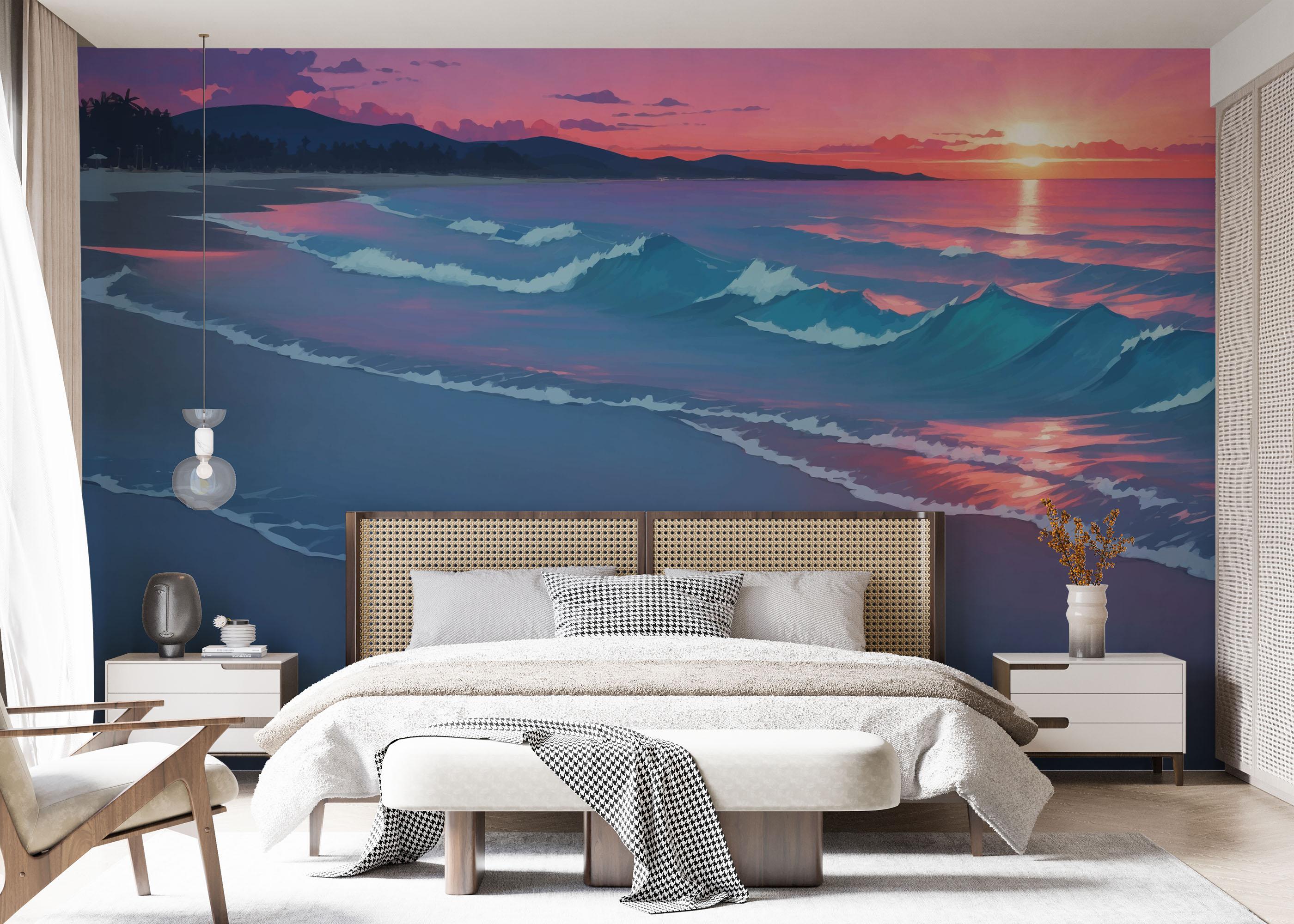 Fototapeta Purple Light Beach mockup 7